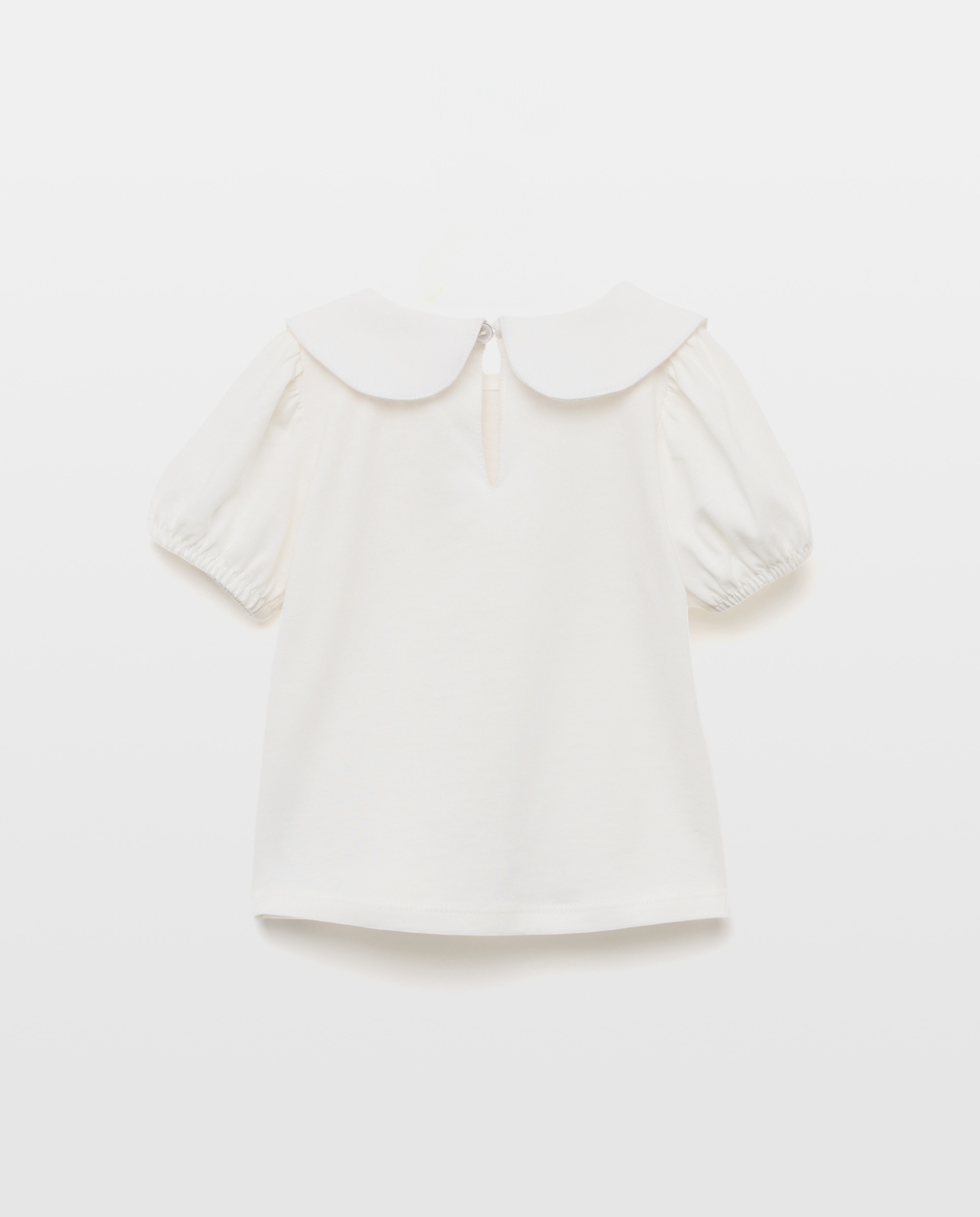 Camiseta bebé niña con manga globo Blanco roto-2