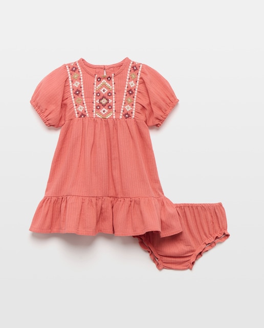 Imagen 0 de Vestido bebé niña de gasa con bordados