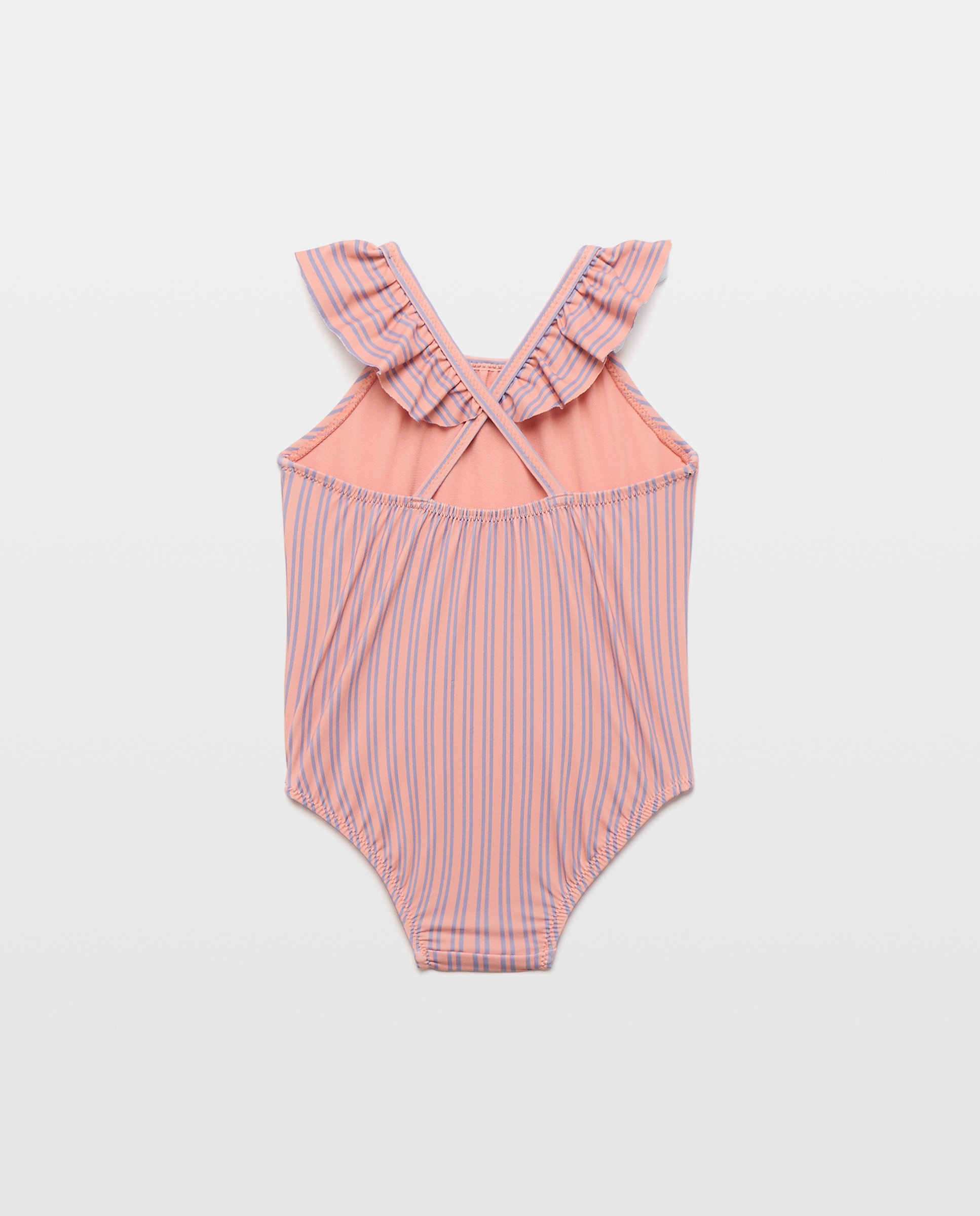 Bañador meses volantes hombro Naranja quemado-2
