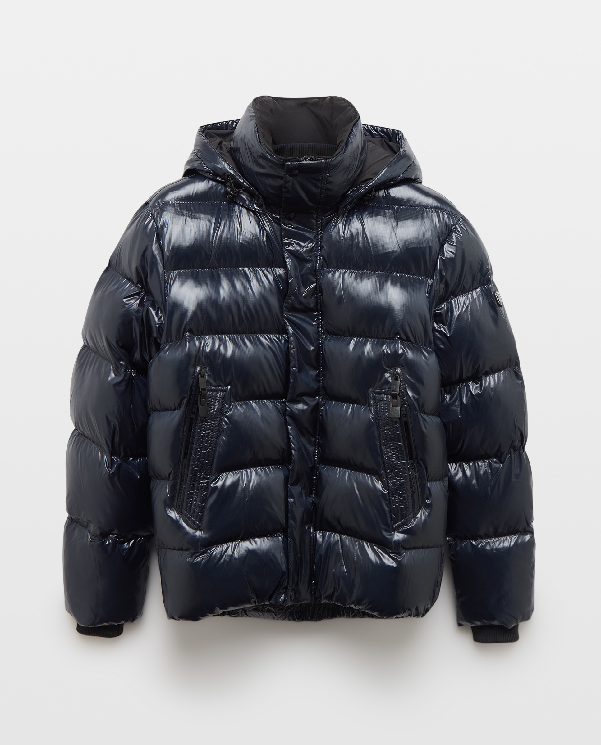 Parka Acolchoada com Capuz Desmontável Azul-marinho-5