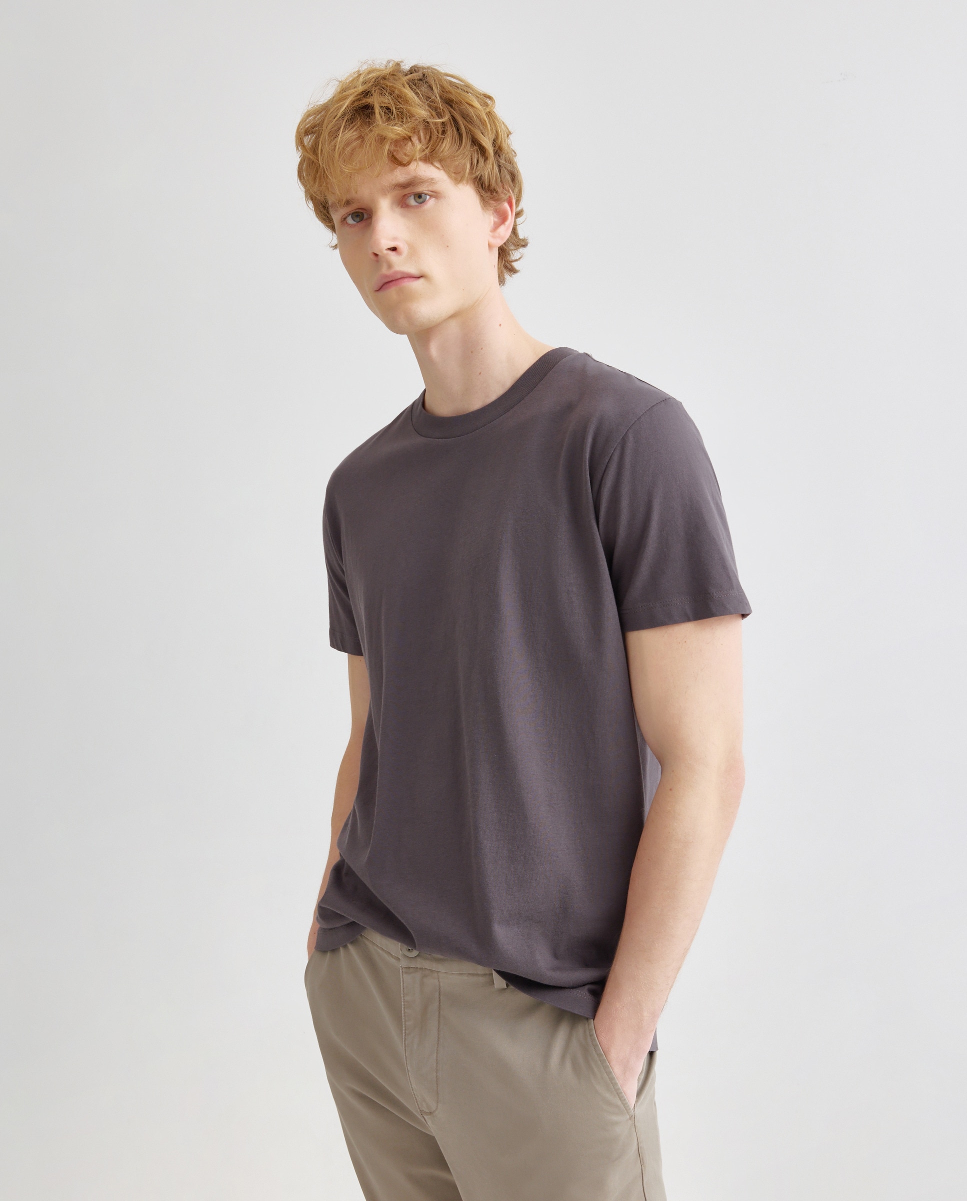 Imagen 0 de Camiseta de hombre manga corta cuello caja lisa