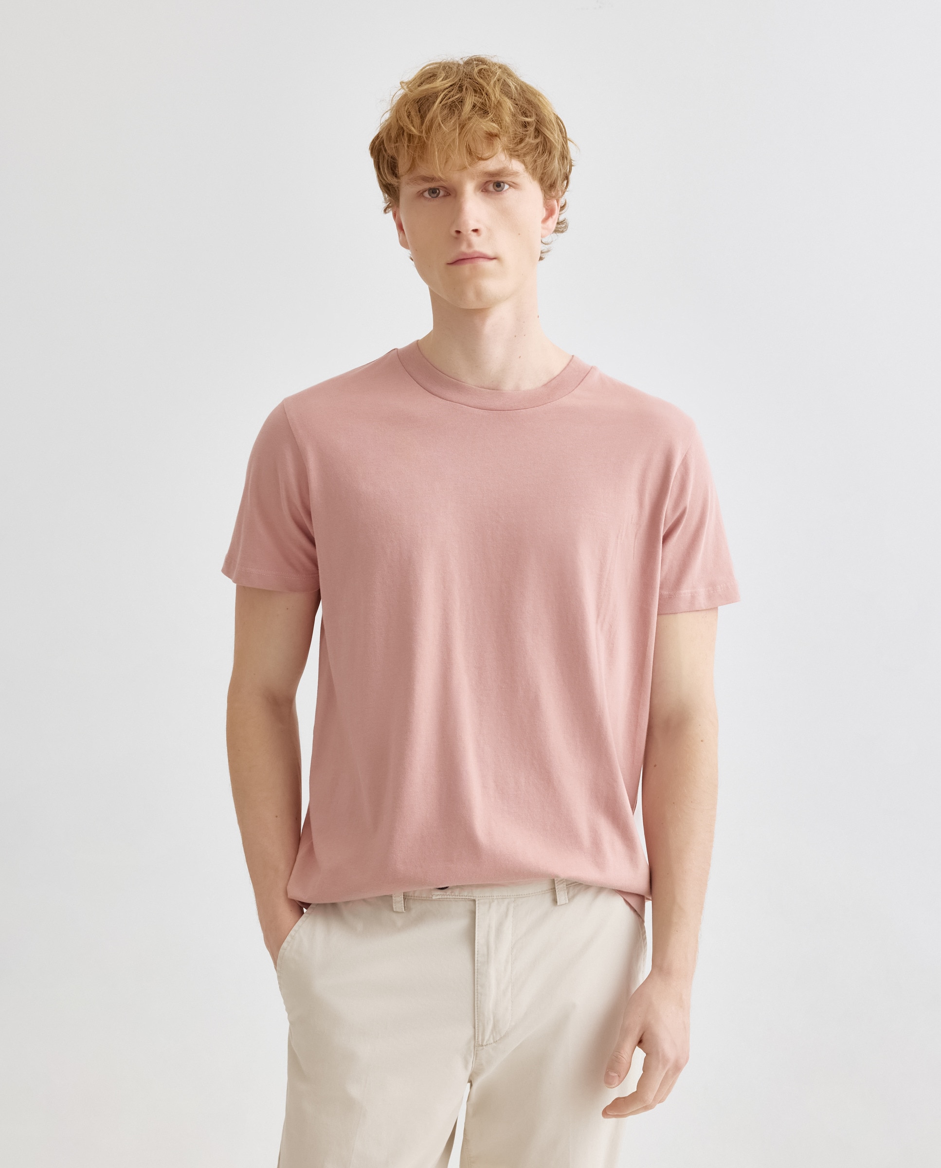 Imagen 0 de Camiseta de hombre manga corta cuello caja lisa