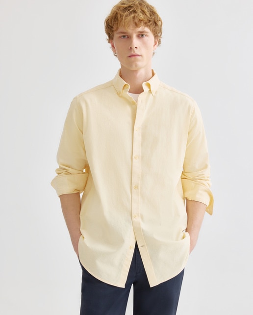 Imagen 0 de Camisa sport hombre oxford ligera lavada lisa