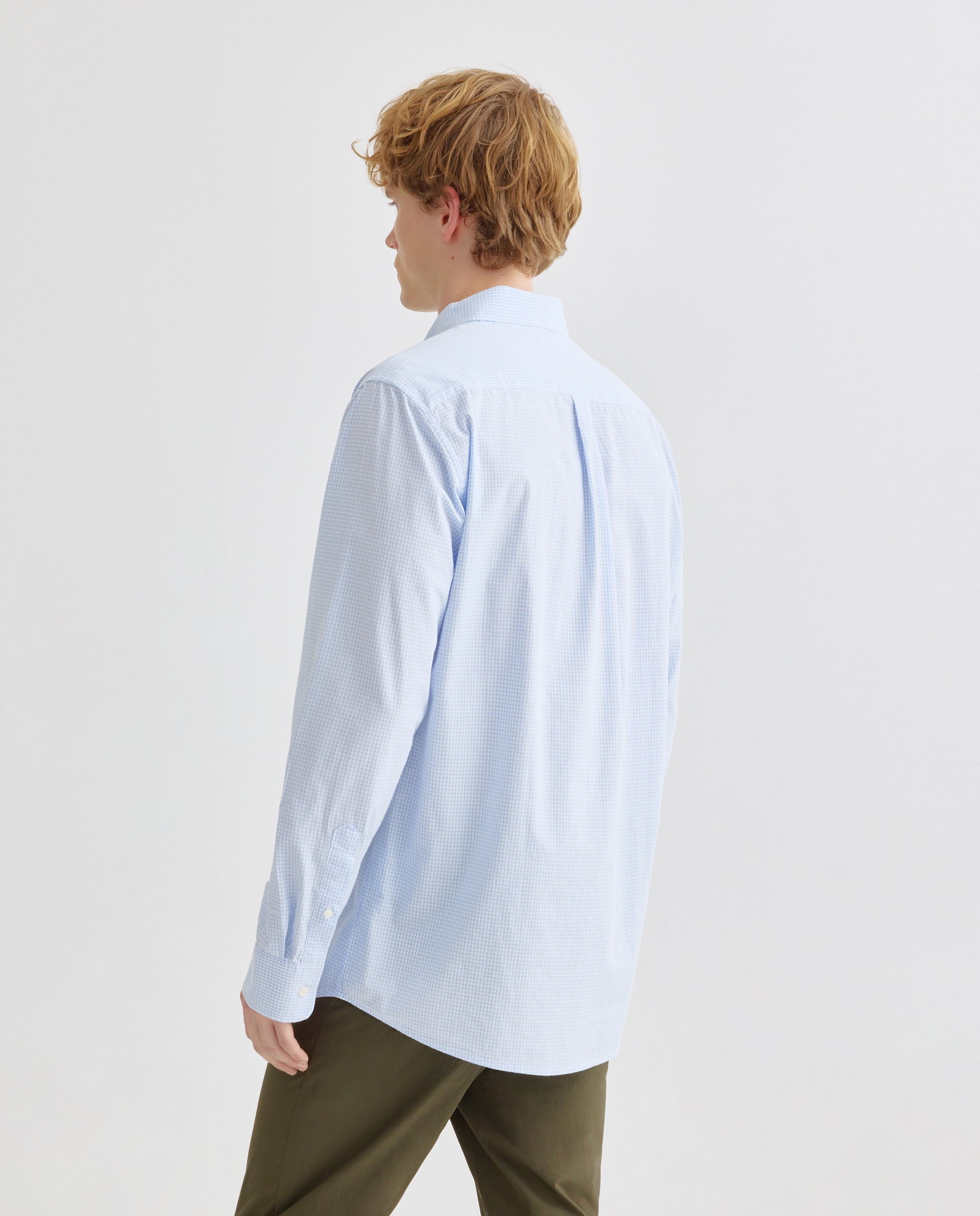 Camisa sport hombre popelin vichy 440 Azulón-3