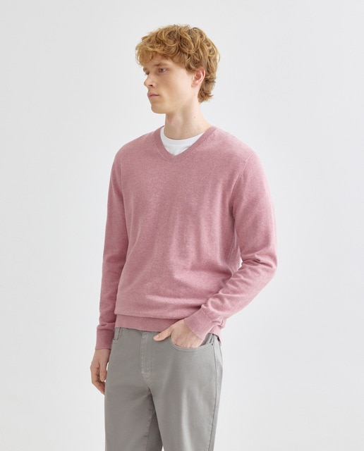 Imagen 0 de Jersey de hombre cuello pico liso algodón 100%