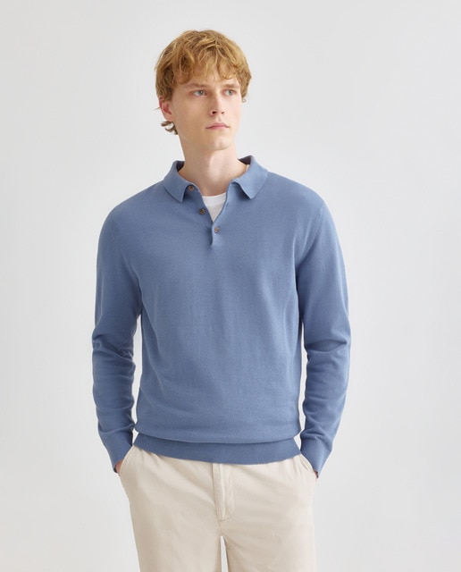 Imagen 0 de Jersey de hombre cuello polo liso algodón 100%