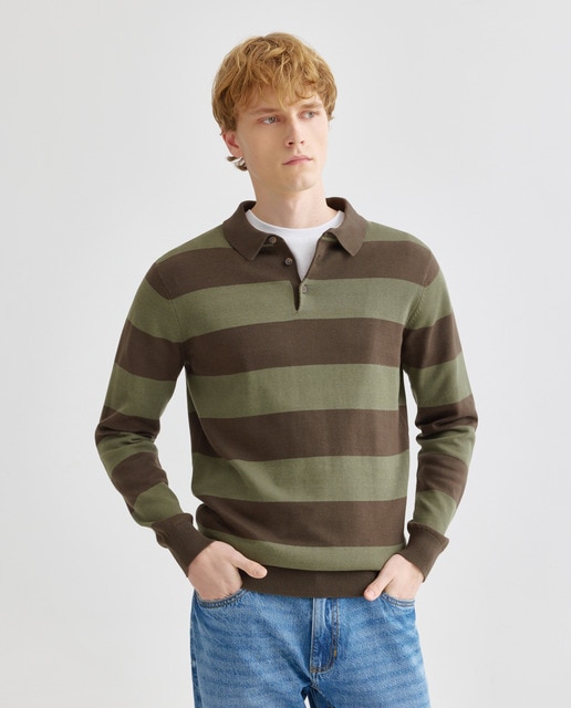 Imagen 0 de Jersey de hombre cuello polo rayas 14g