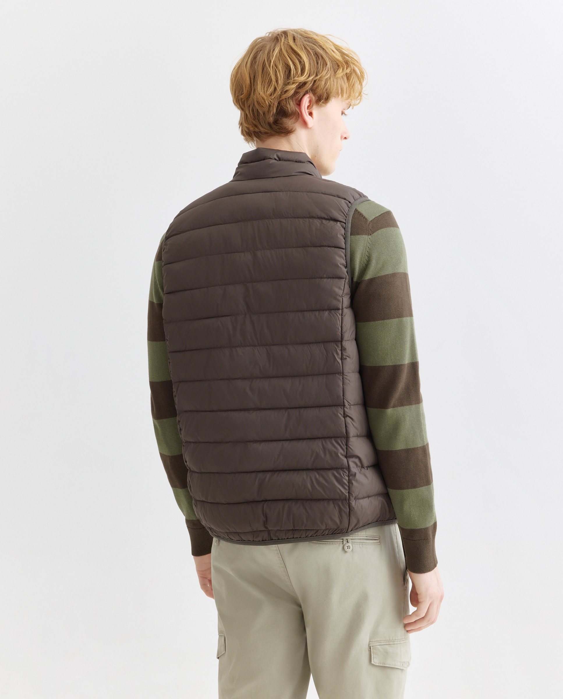 Jersey de hombre cuello caja rayas algodón 100% Verde-3