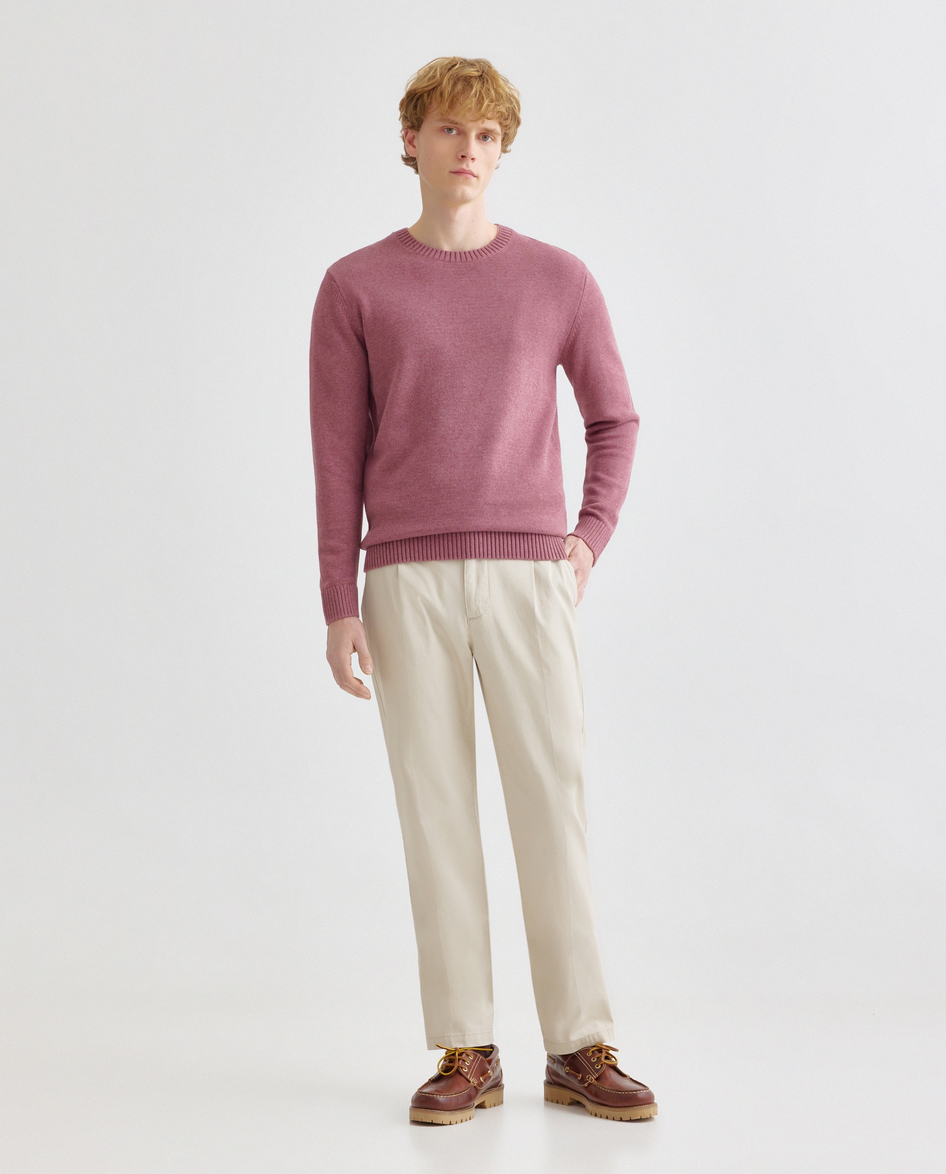 Jersey de hombre cuello caja liso 7g algodón 100% 230 Rosa oscuro-2