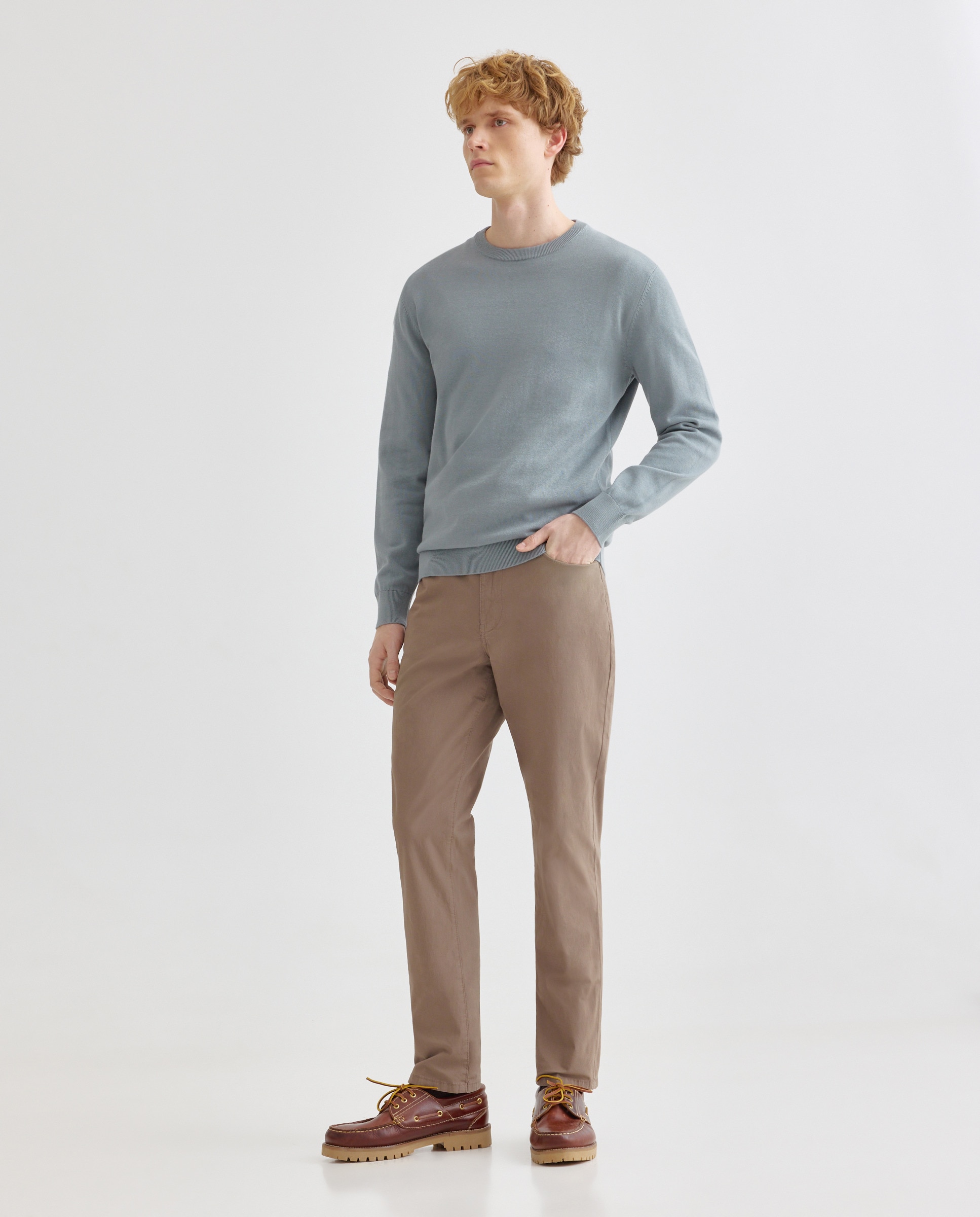 Jersey de hombre cuello caja liso algodón 100% 582 Verde agua-2