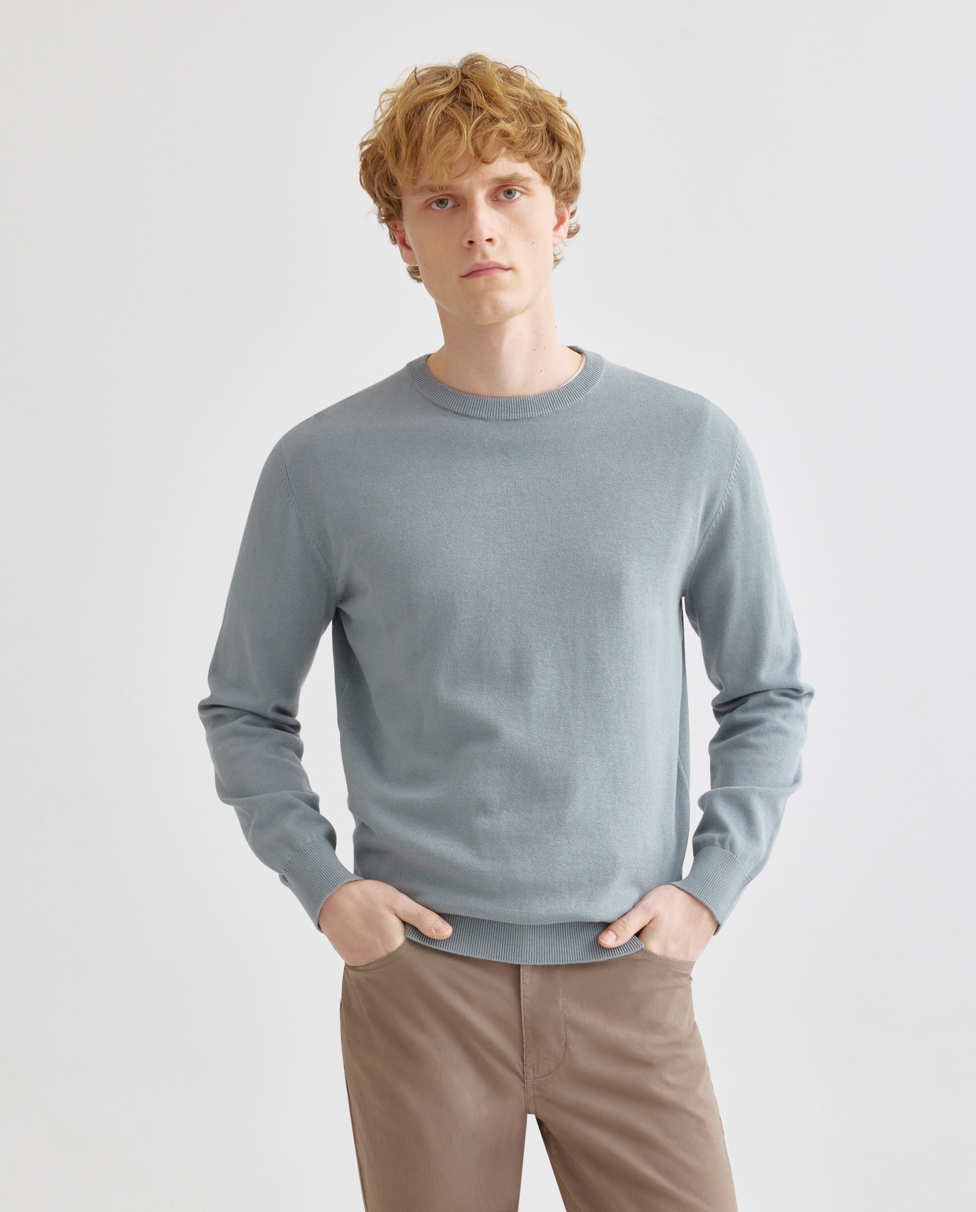 Jersey de hombre cuello caja liso algodón 100% 582 Verde agua-1