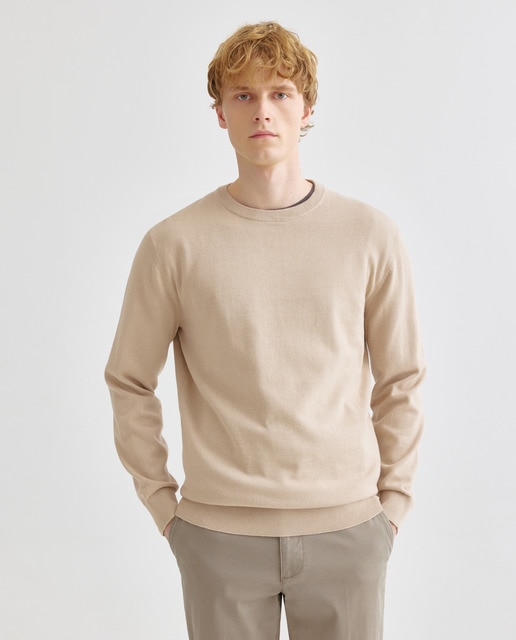 Imagen 0 de Jersey de hombre cuello caja liso algodón 100%