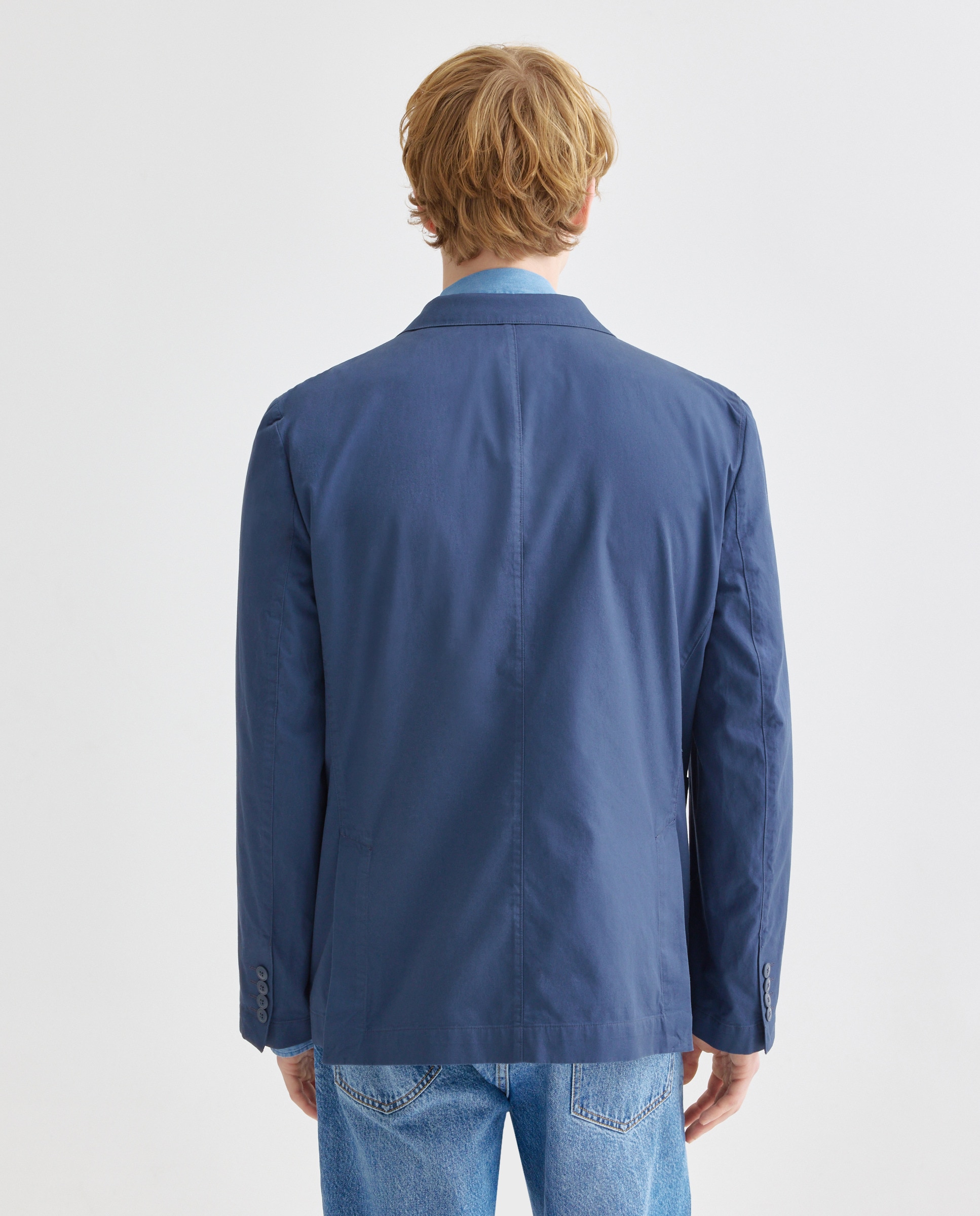 Chaqueta sport de hombre de algodón lisa 471 Índigo-3