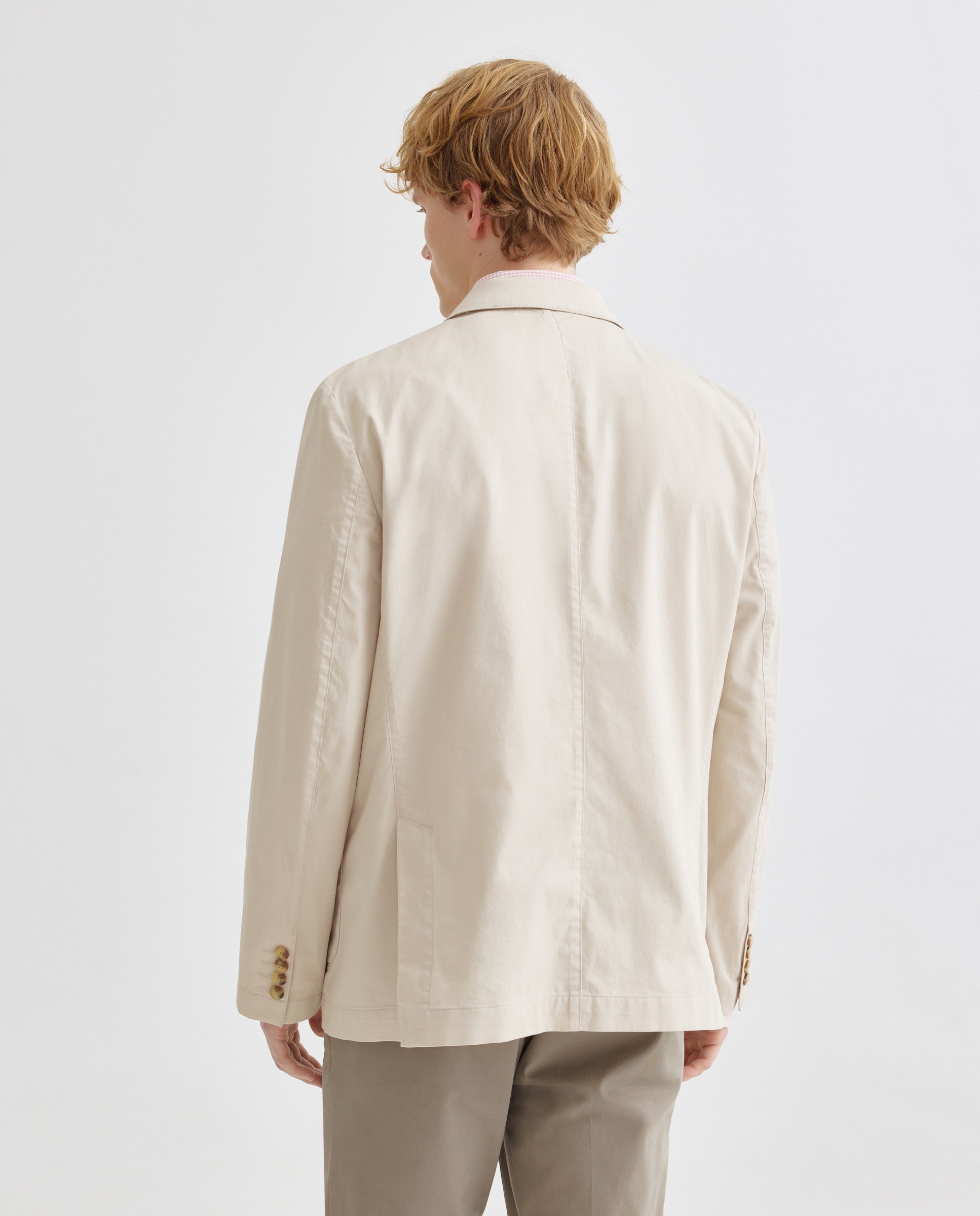 Chaqueta sport de hombre de algodón lisa Marrón-3