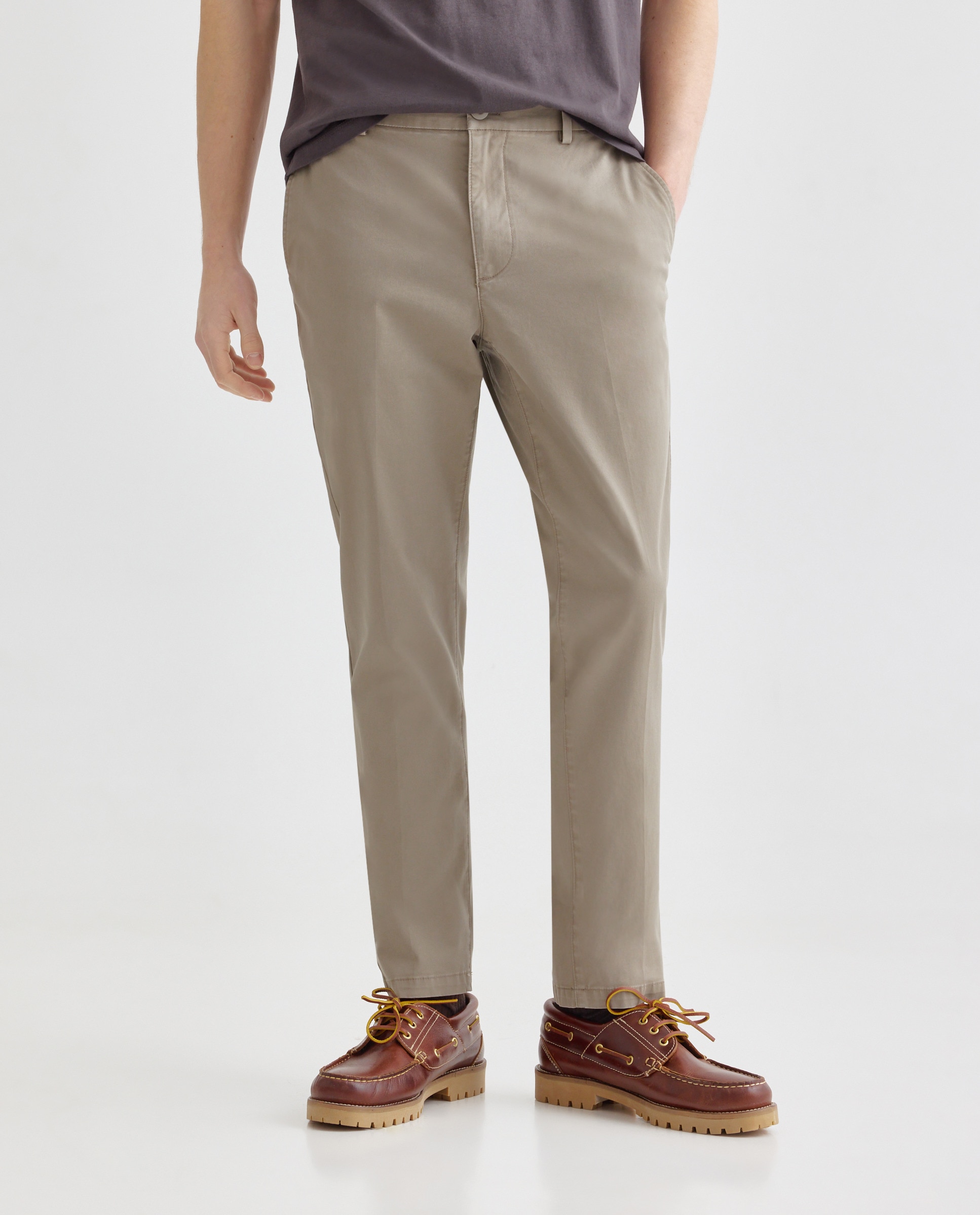 Pantalón hombre chino Slim fit Marrón-2