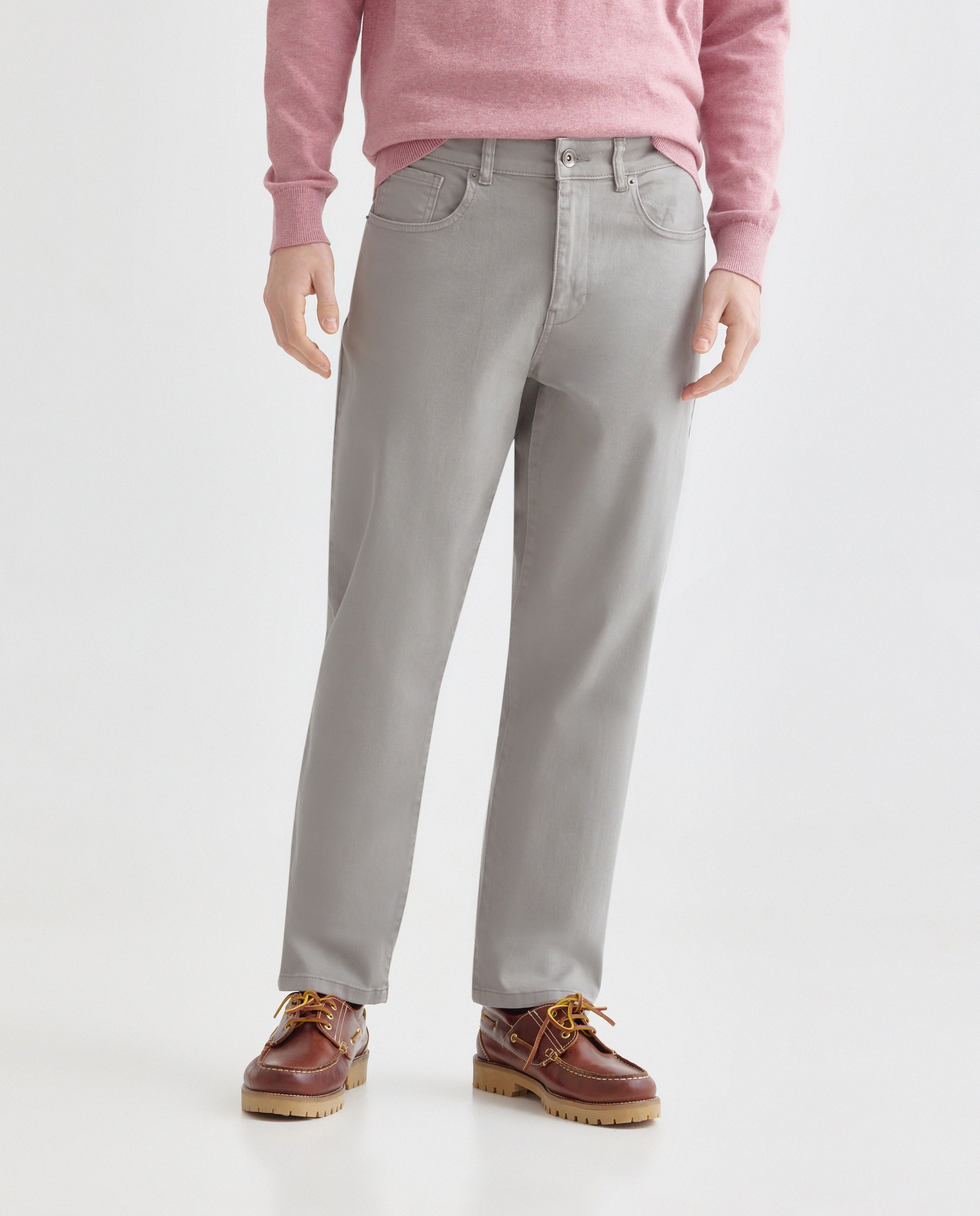Pantalón hombre cinco bolsillos lavado regular fit 830 Antracita-2