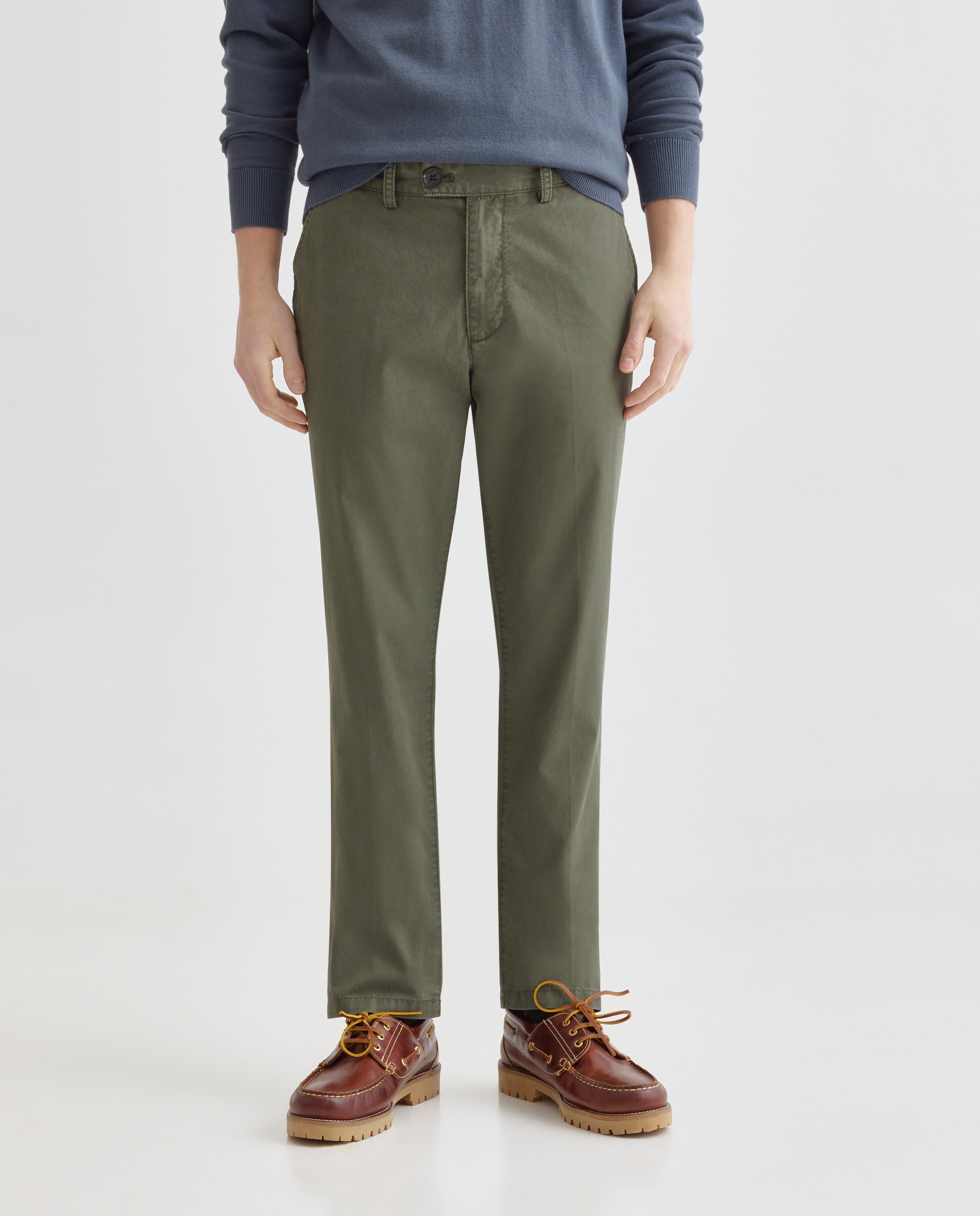 Pantalón hombre chino básico 530 Verde oscuro-2