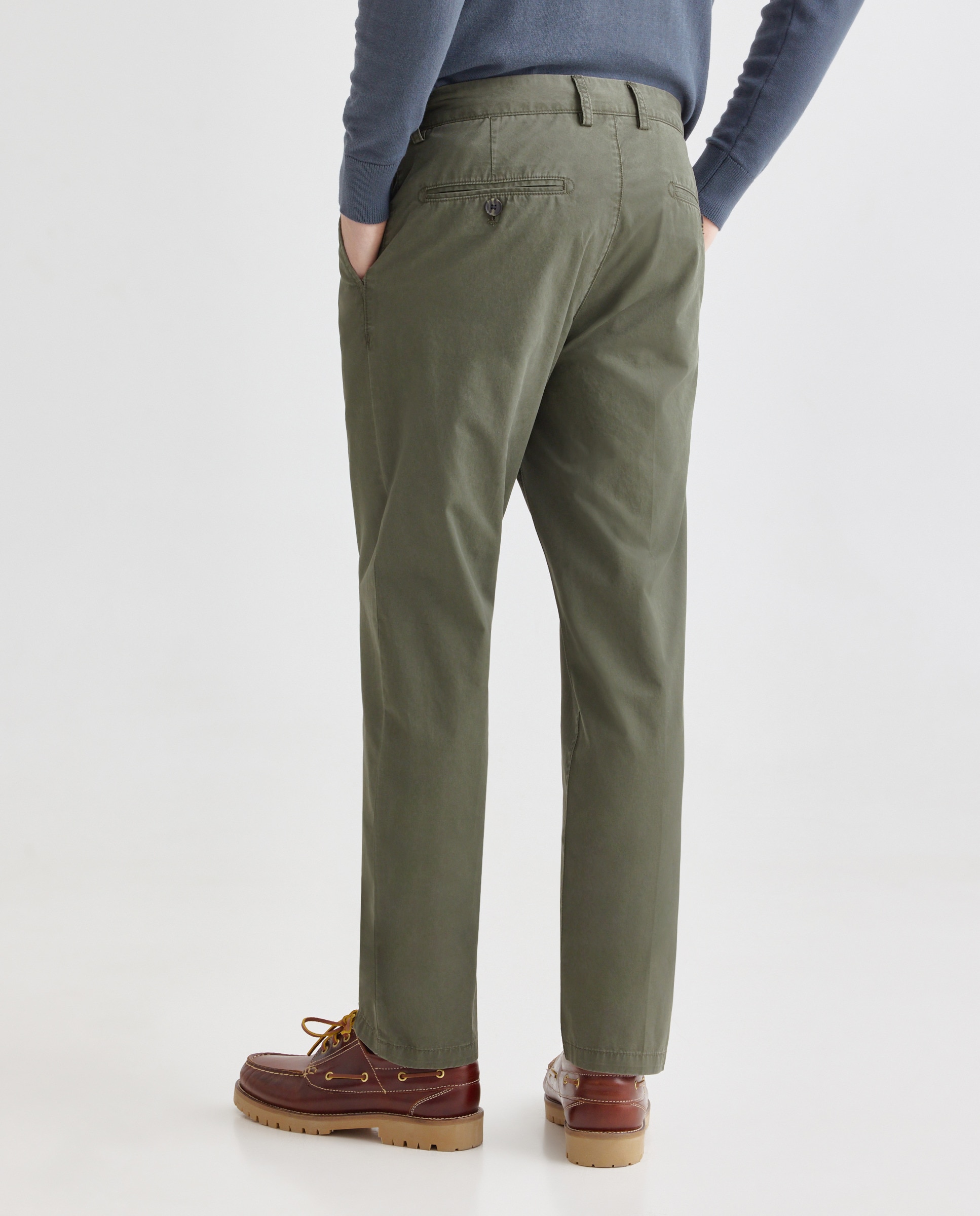 Pantalón hombre chino básico 530 Verde oscuro-3