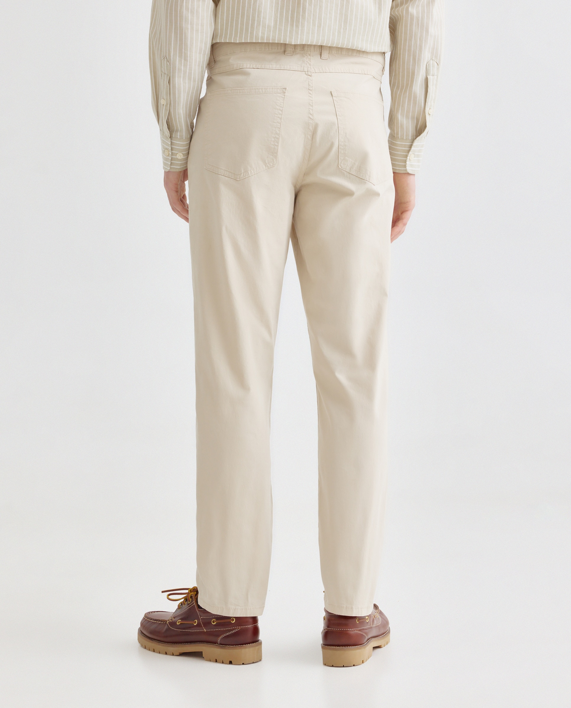 Pantalón hombre cinco bolsillos lavado regular fit Visón claro-3