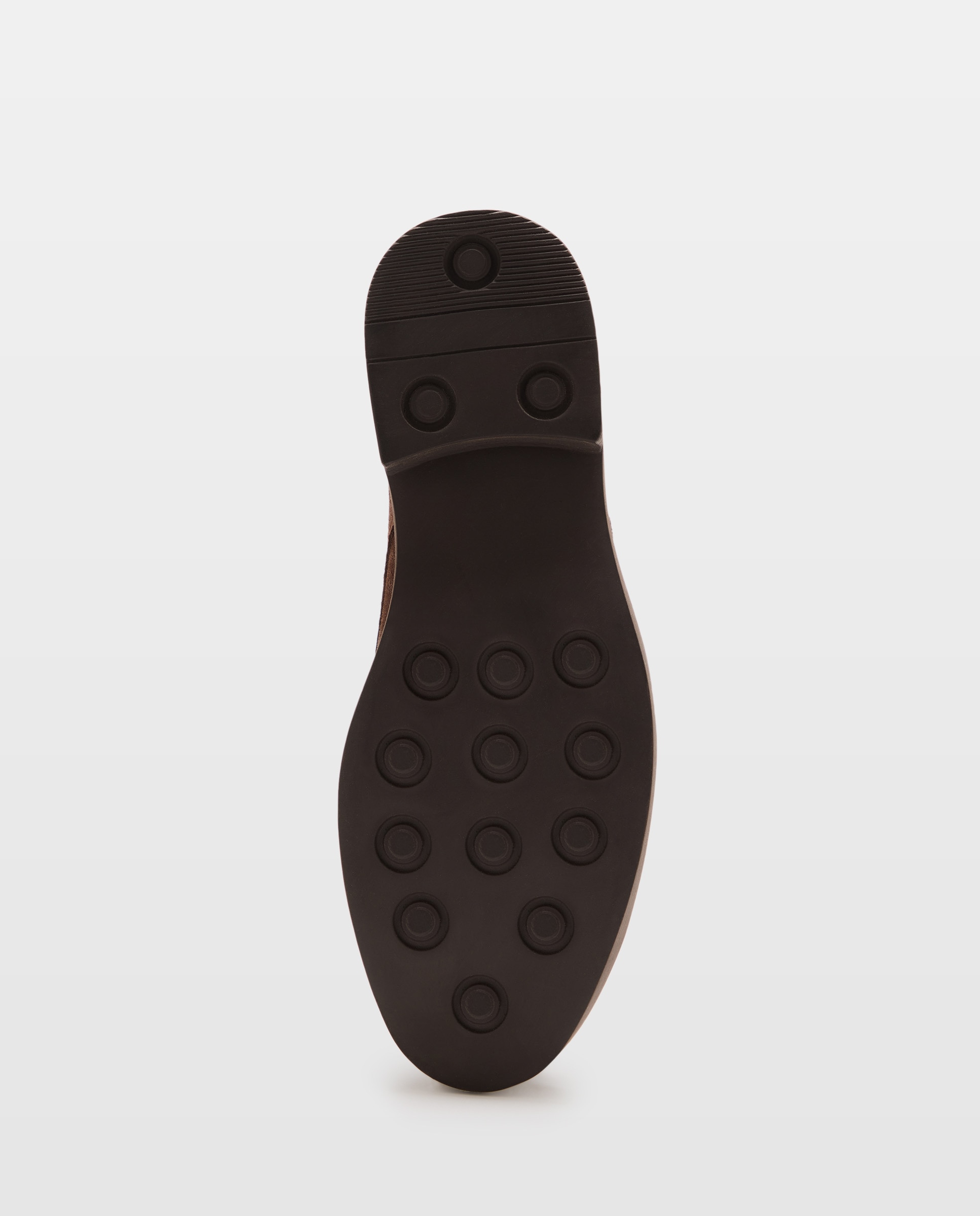 Bota cordones bordon de serraje de hombre con piso de goma Marrón-6