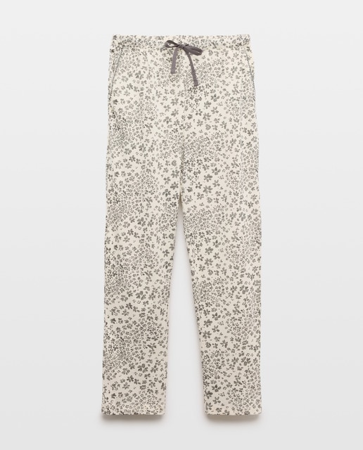 Imagem 0 de Calças de Pijama com Estampado Floral e Detalhes de Piconela