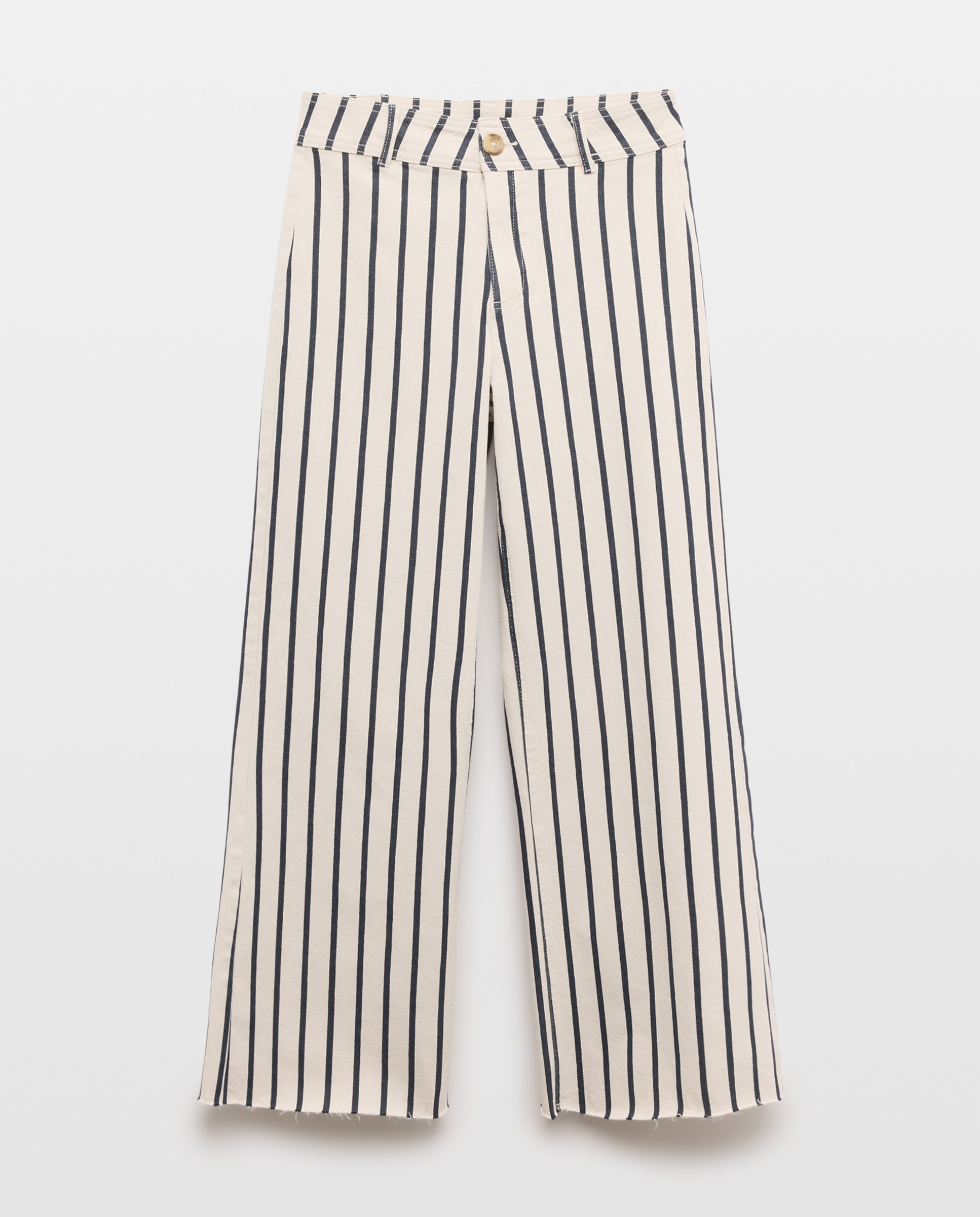Pantalón de mujer culotte de rayas Plata-4