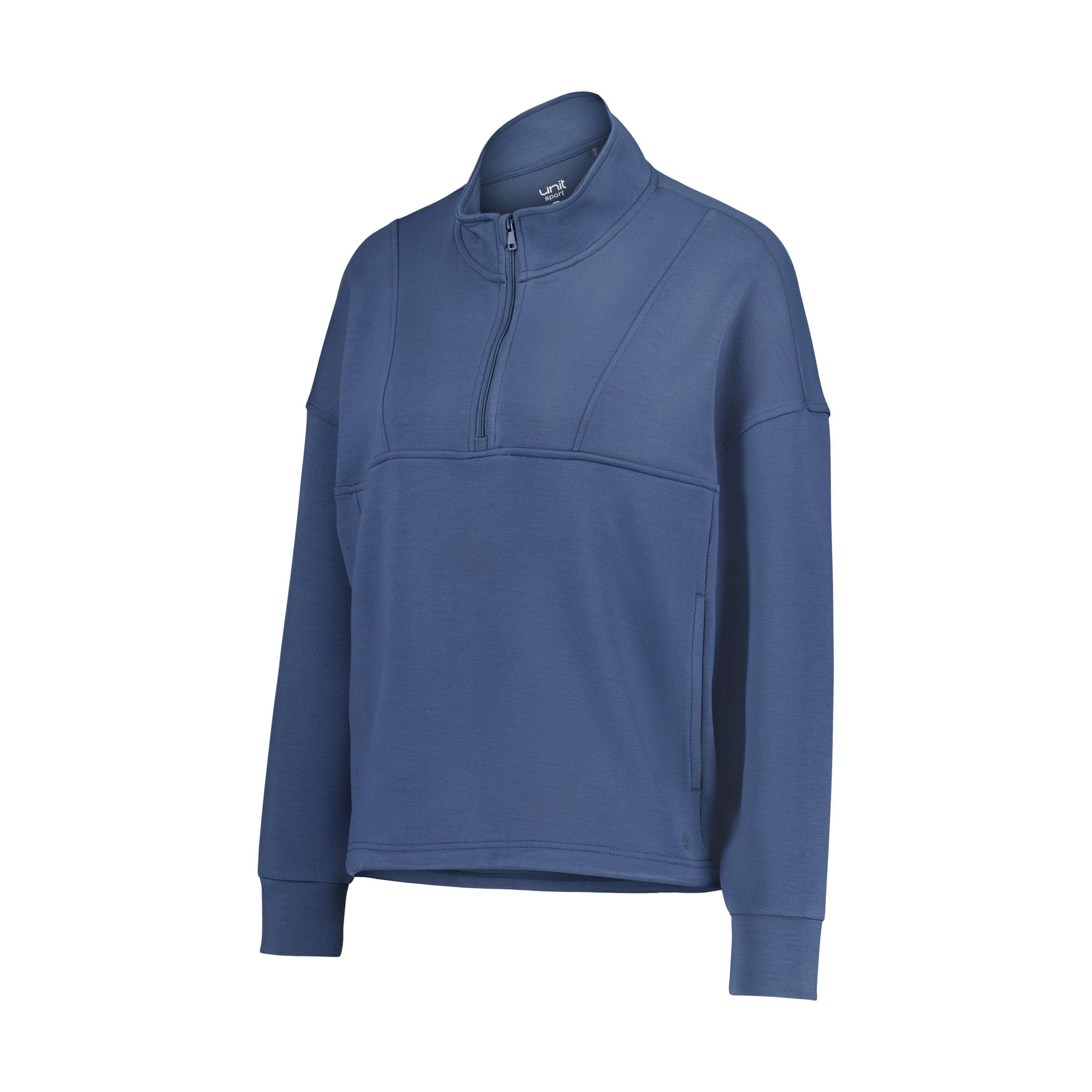 Sudadera Media Cremallera Modal Azul-4