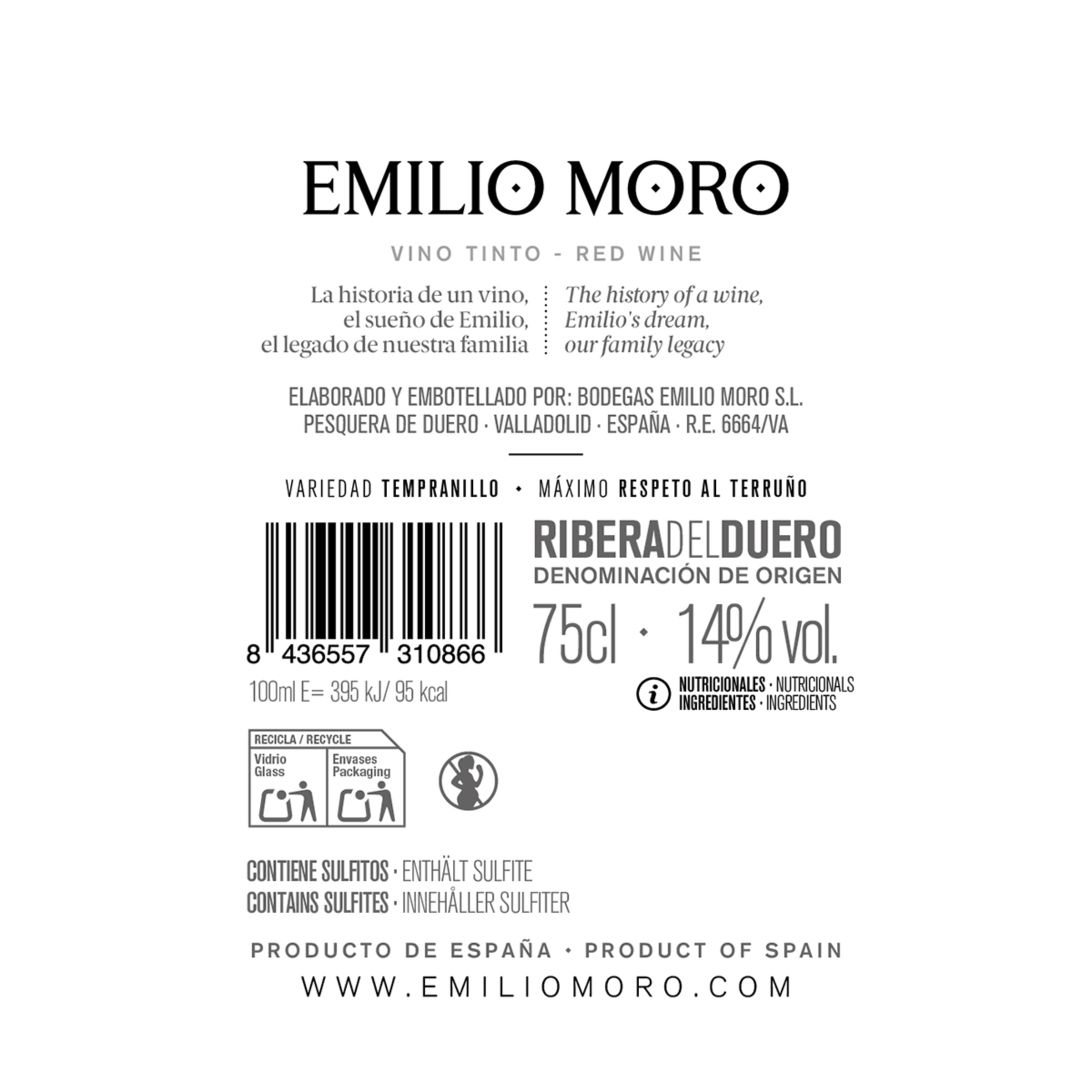 Vino tinto Emilio Moro Vendimia Seleccionada tempranillo 2023 Ribera del Duero 2