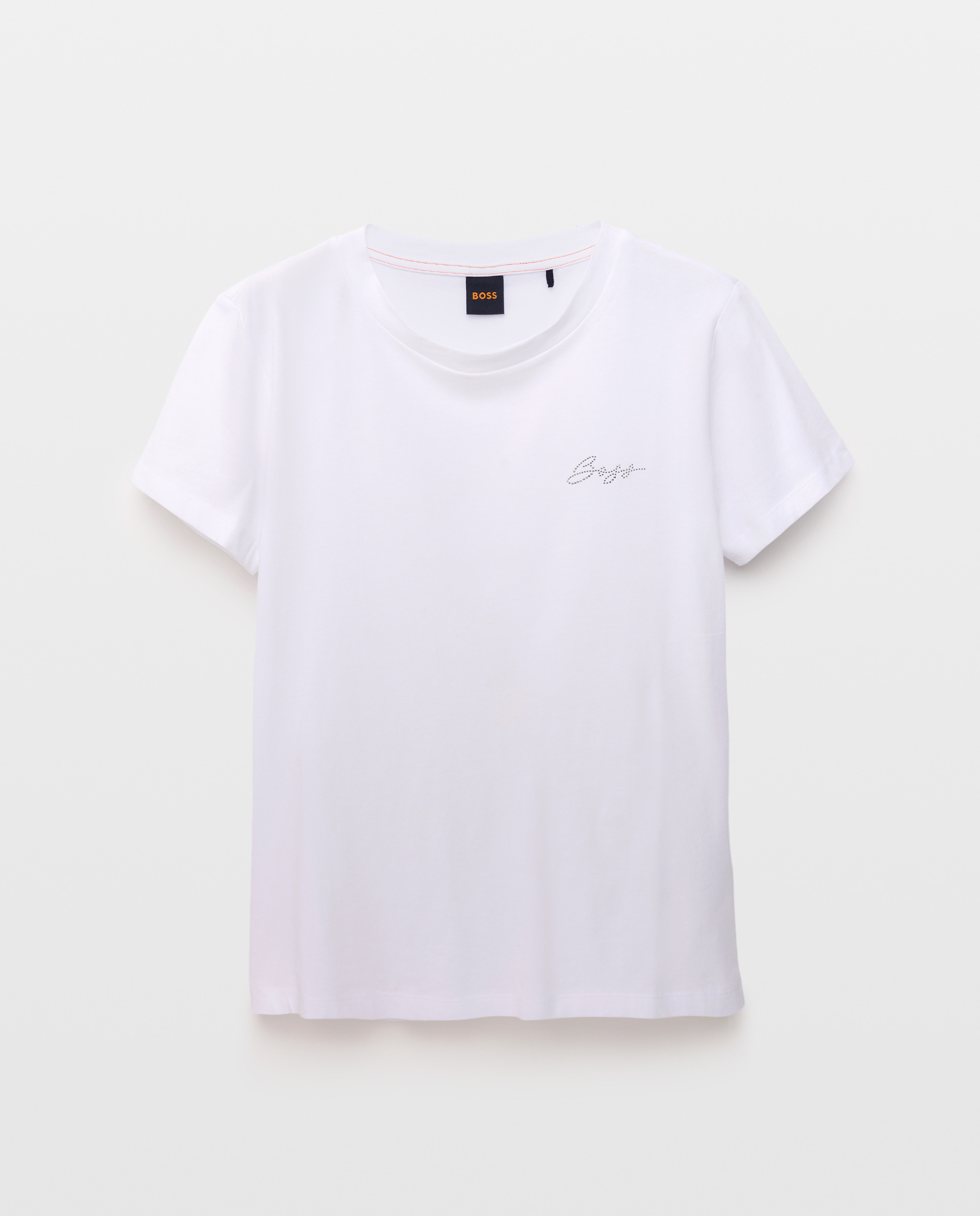 T-shirt de Algodão com Manga Curta Branco-4