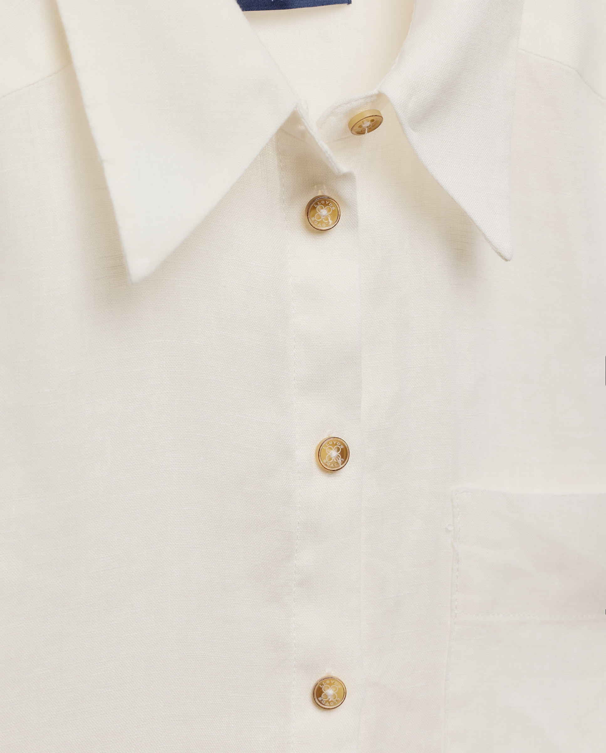 Camisa de linho com manga curta 120 Cru-5