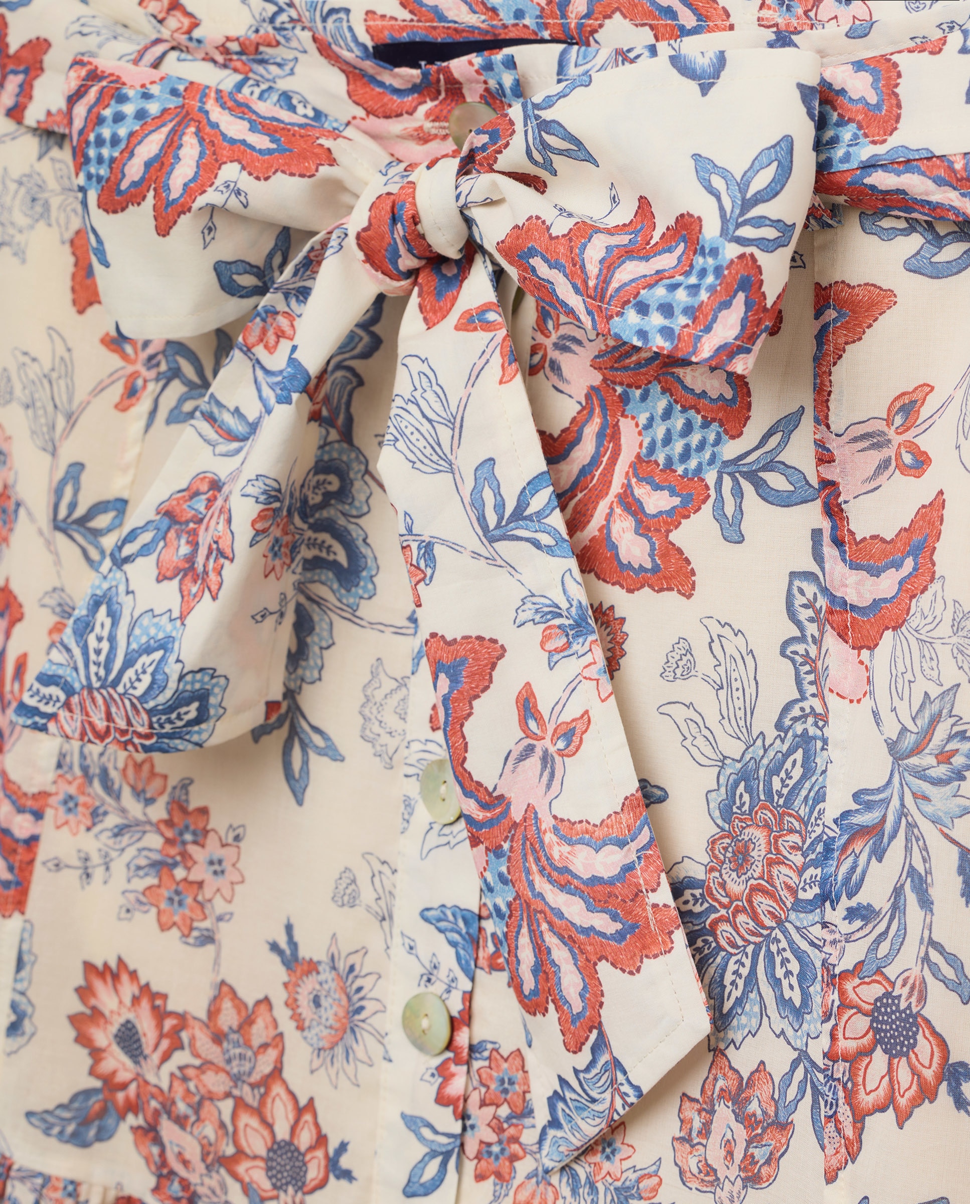 Saia de Algodão com Estampado Floral Branco-5