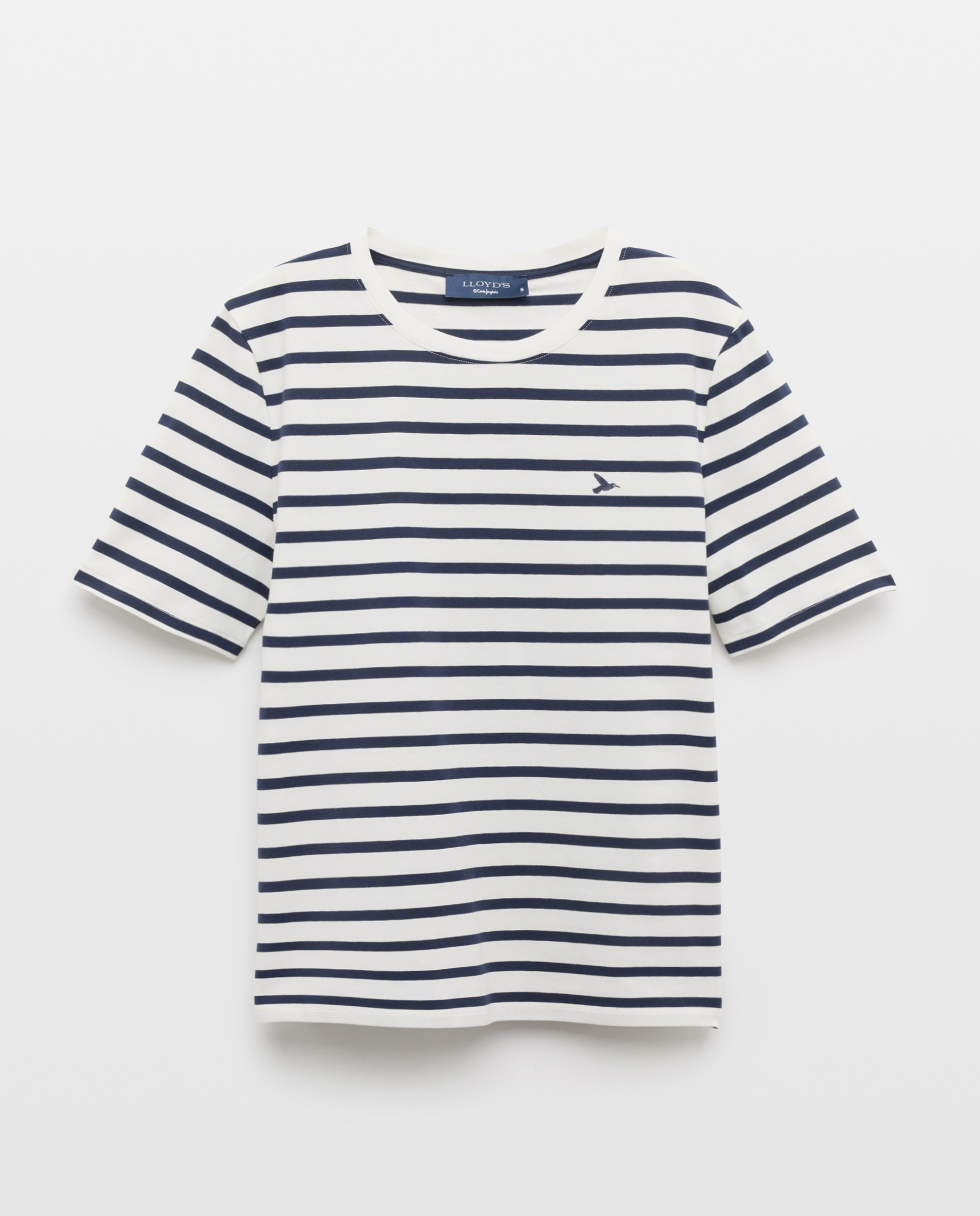 T-shirt com manga curta e estampado às riscas Azul-marinho-4