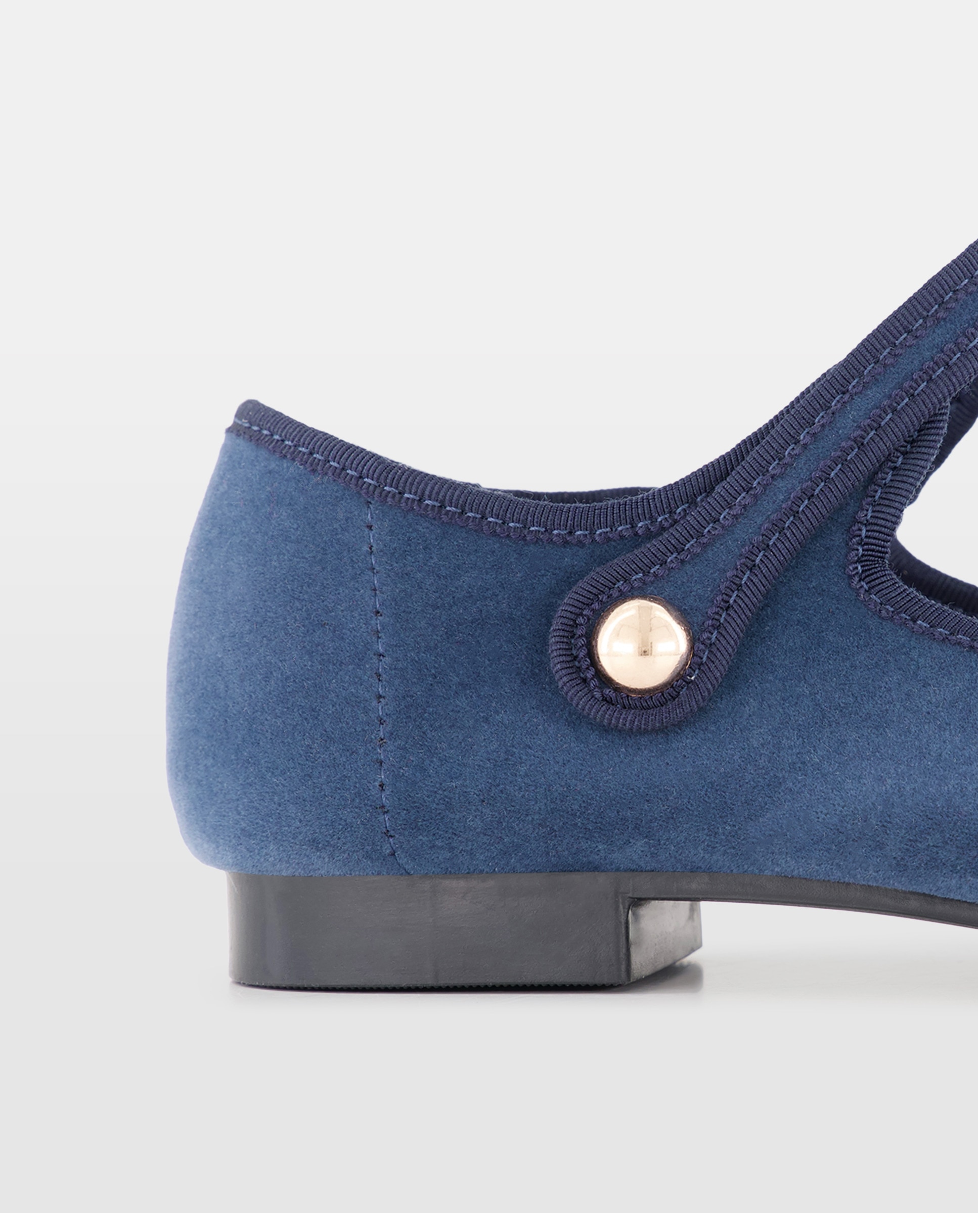Zapato de mujer de terciopelo botón 400 Azul-5