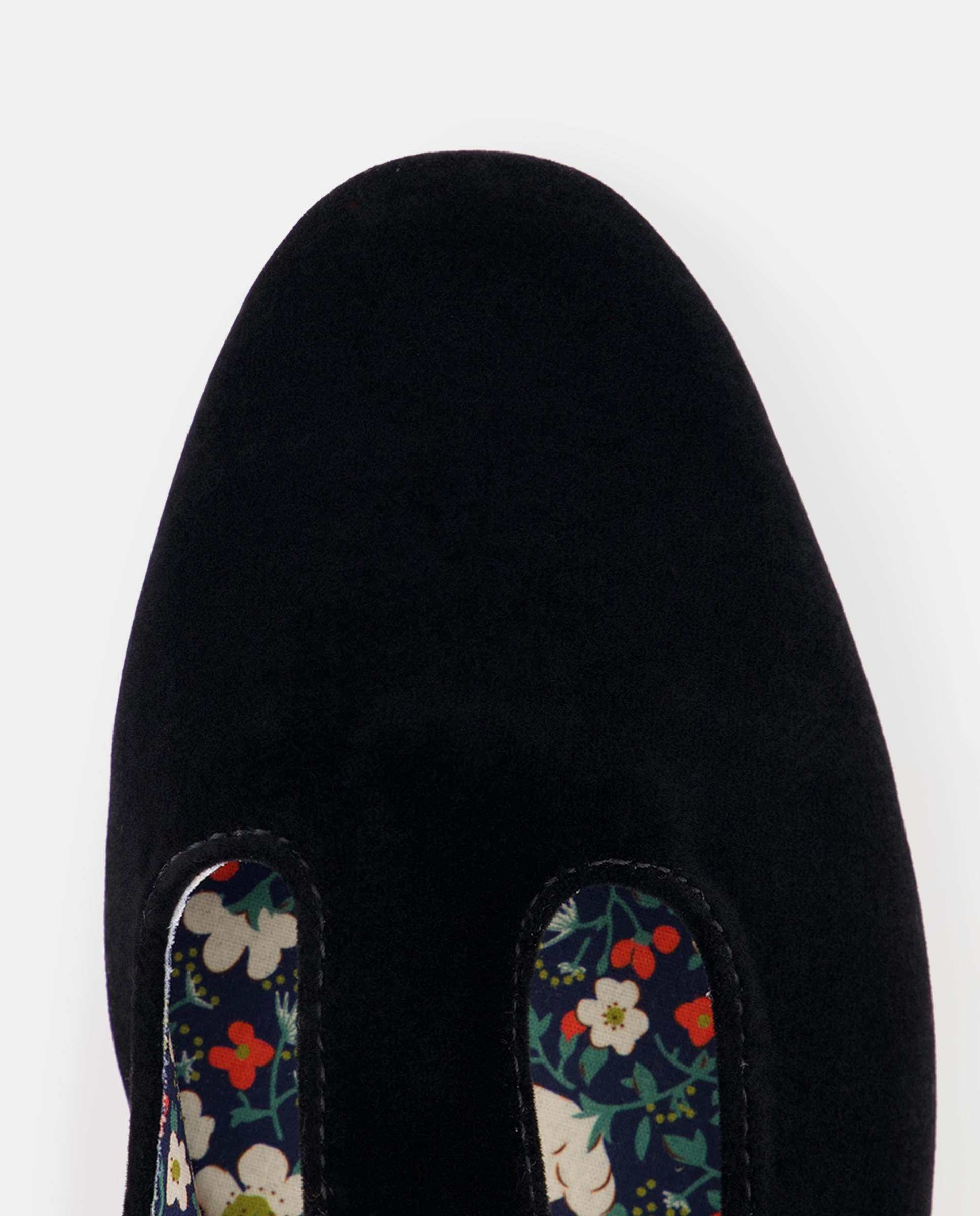 Zapato de mujer de terciopelo con hebilla Negro-4