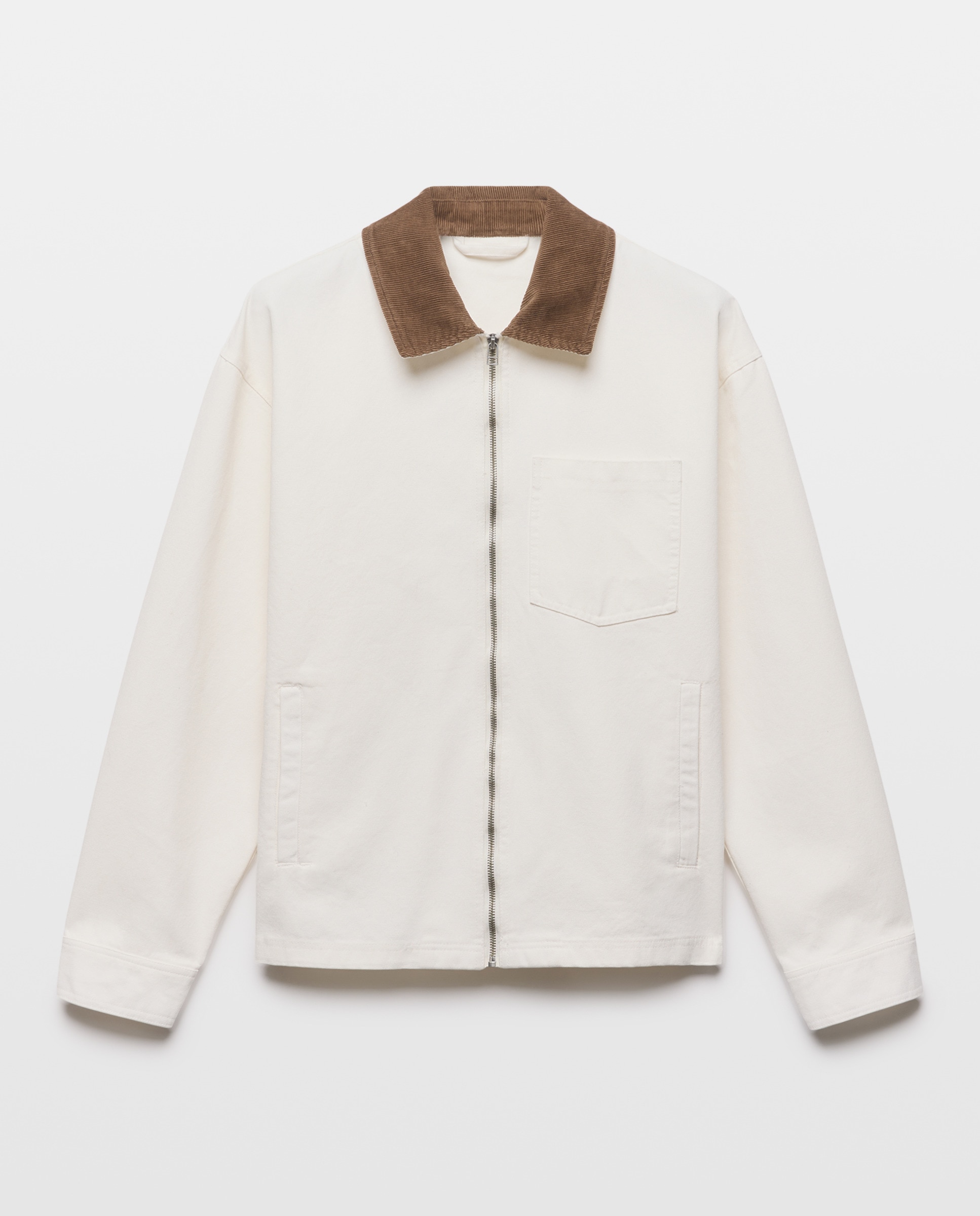 Blusão de Algodão com Gola de Bombazina 120 Cru-5