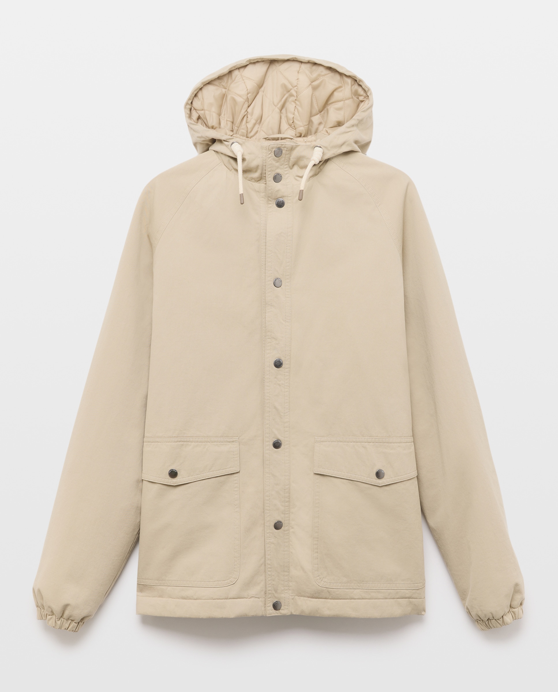 Parka de Algodão Acolchoada Bege-5