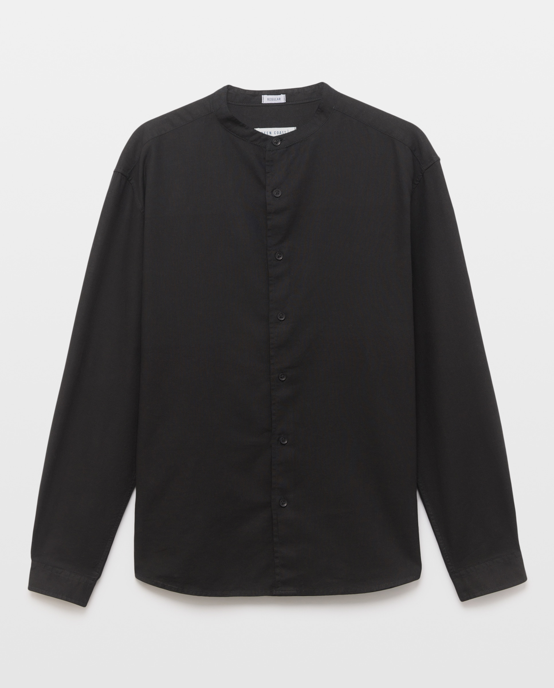Camisa Lisa de Linho Preto-4