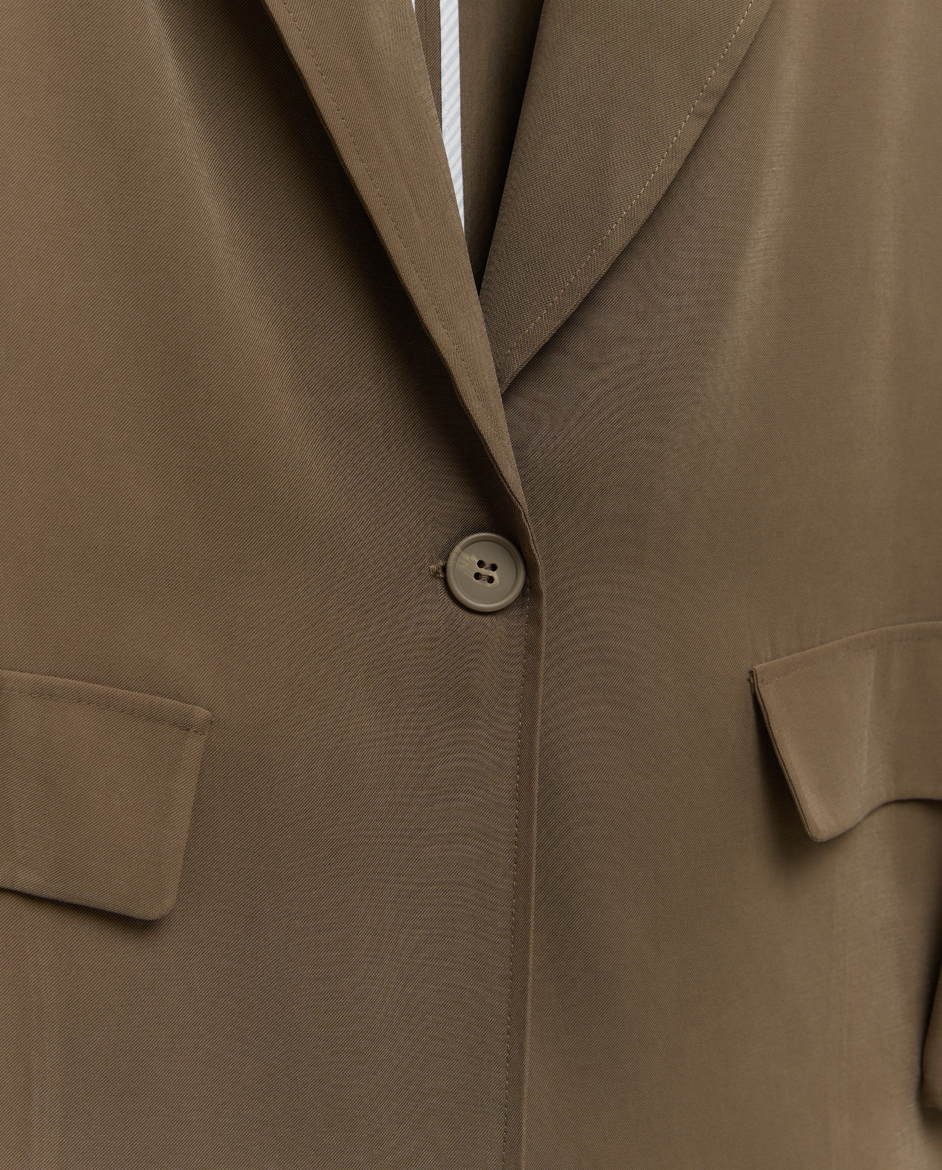 Blazer com Manga Comprida e Bolsos 520 Caqui-5