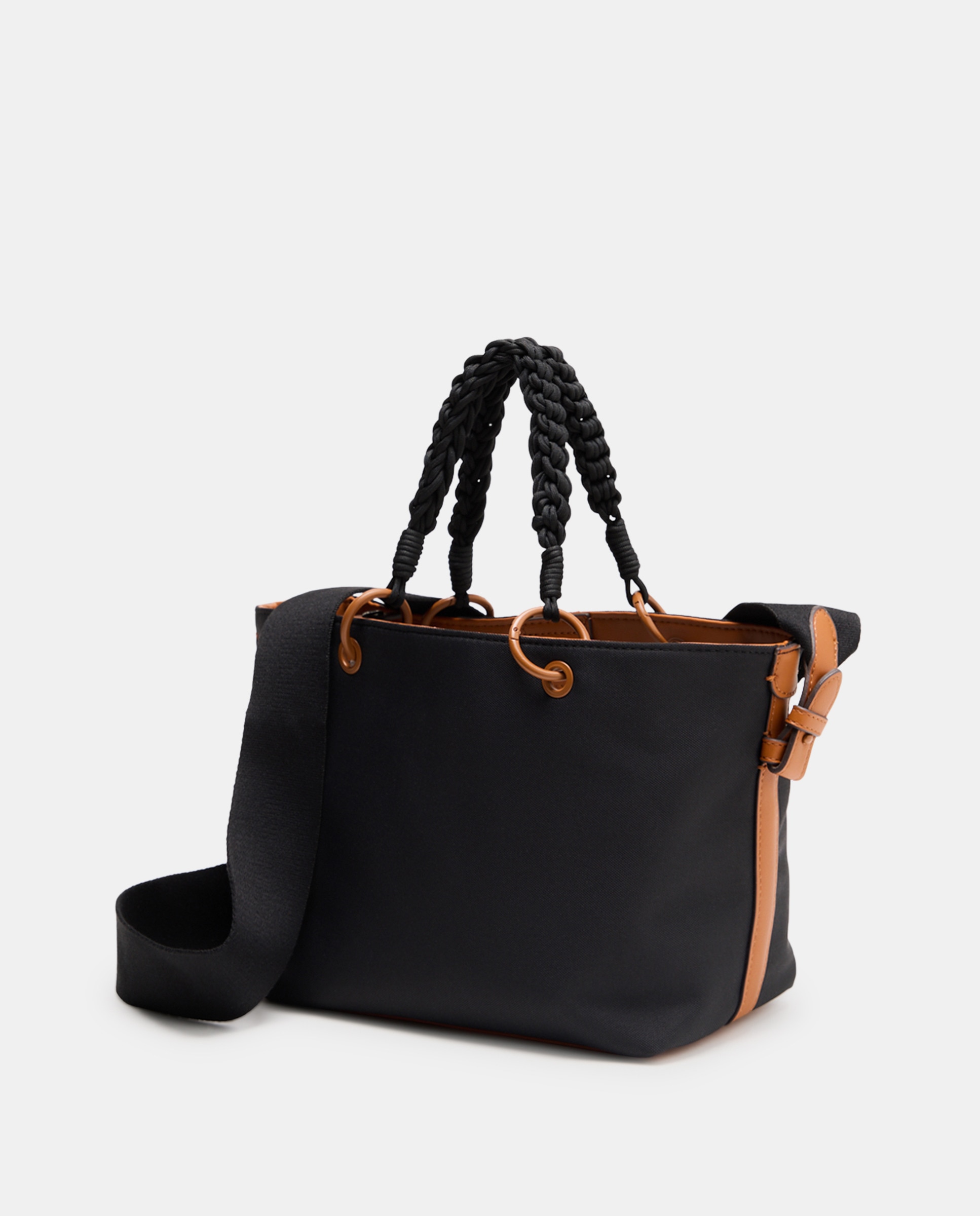 Mala a Tiracolo com Alça Entrançada Preto-2