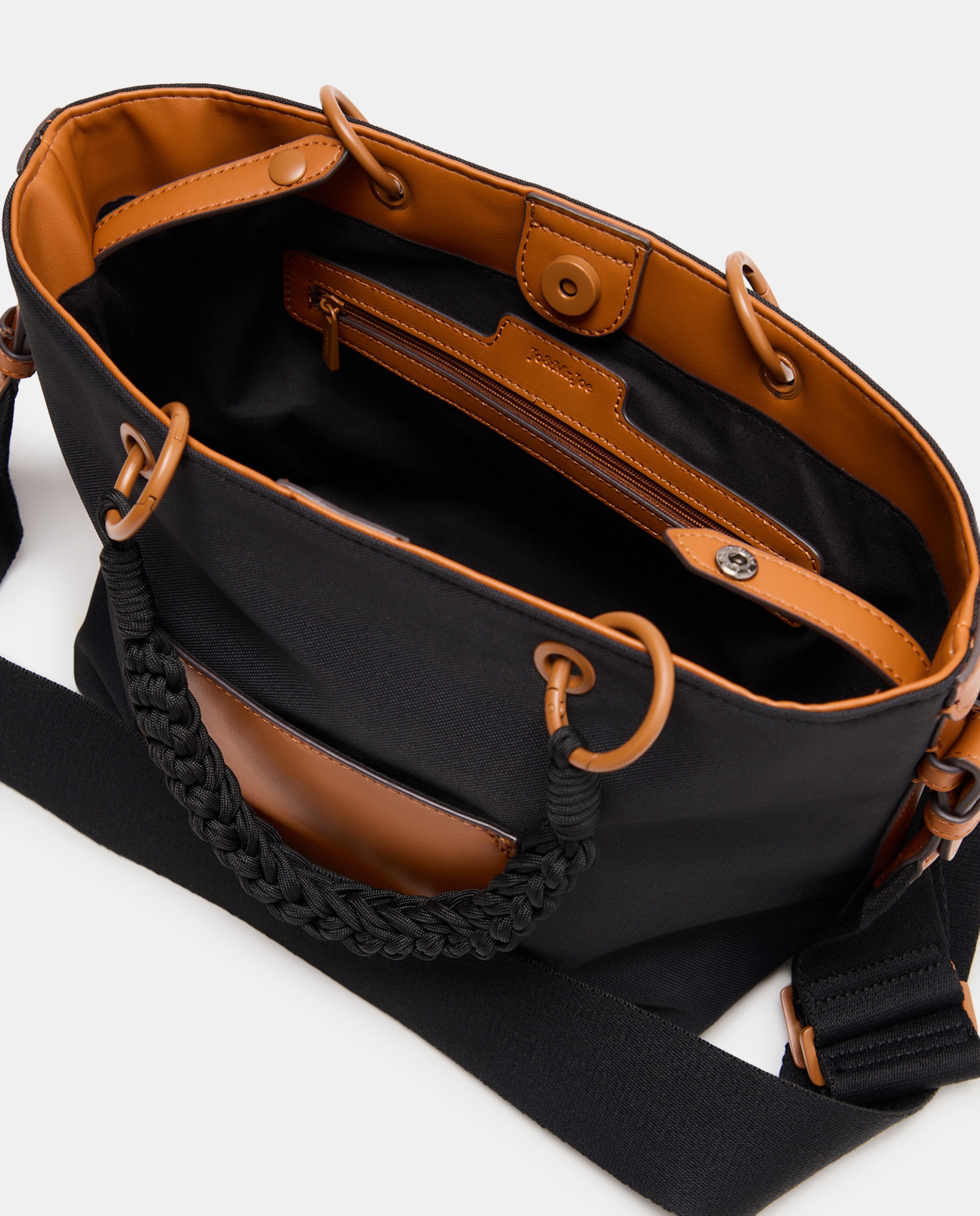 Mala a Tiracolo com Alça Entrançada Preto-5