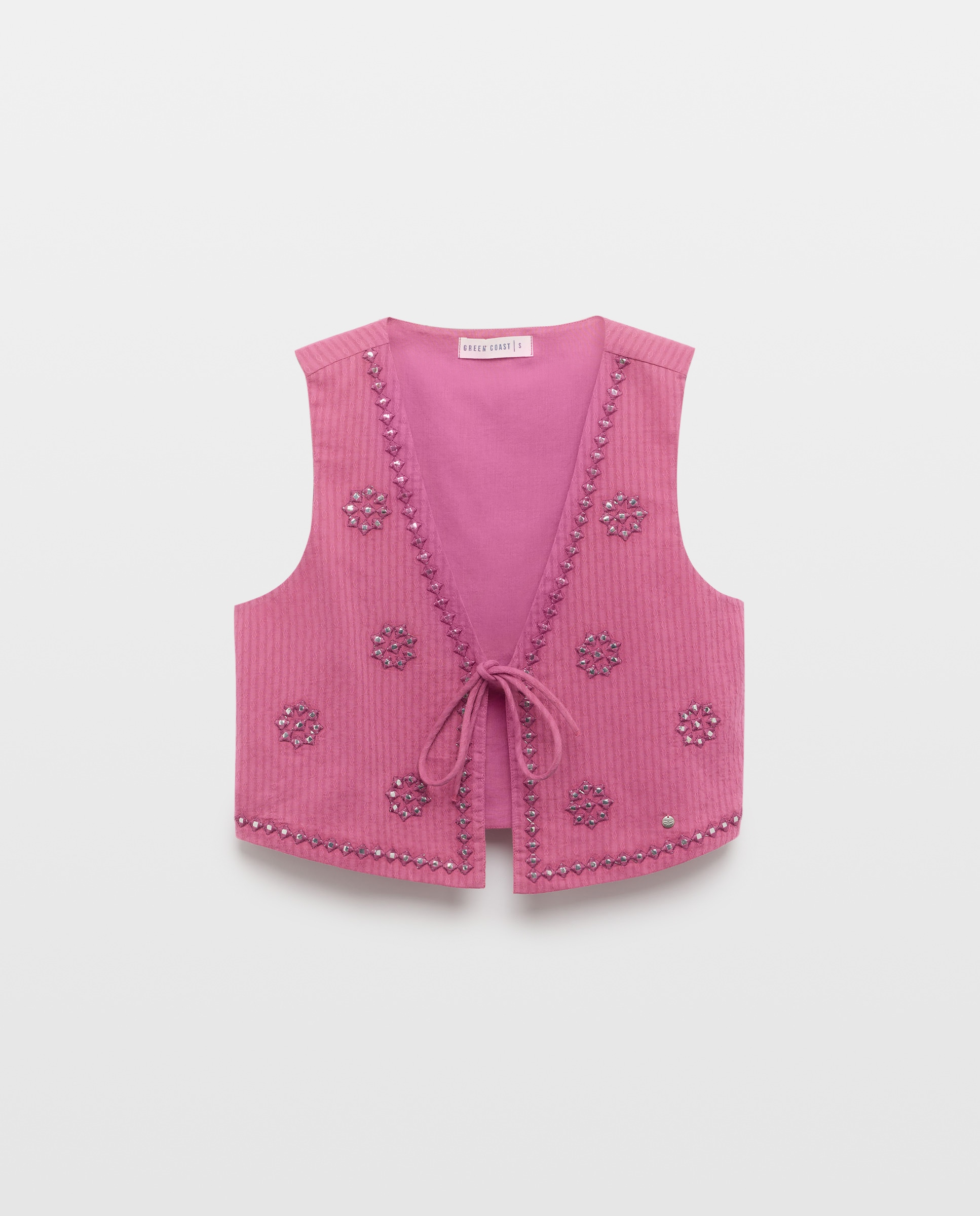 Colete com Laços com Espelhos 230 Rosa Escuro-4