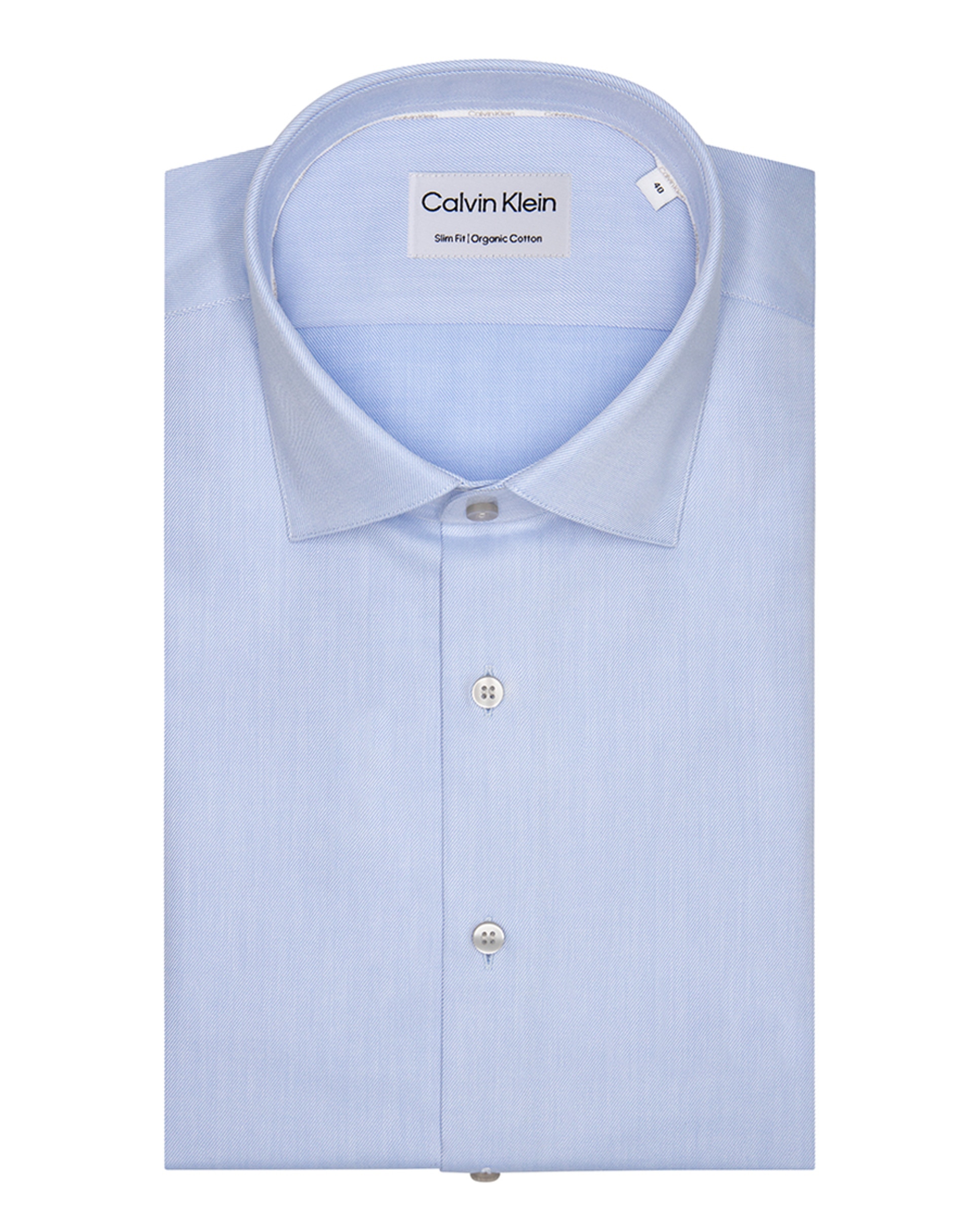 Camisa Slim Fit de Sarja Azul-claro-8