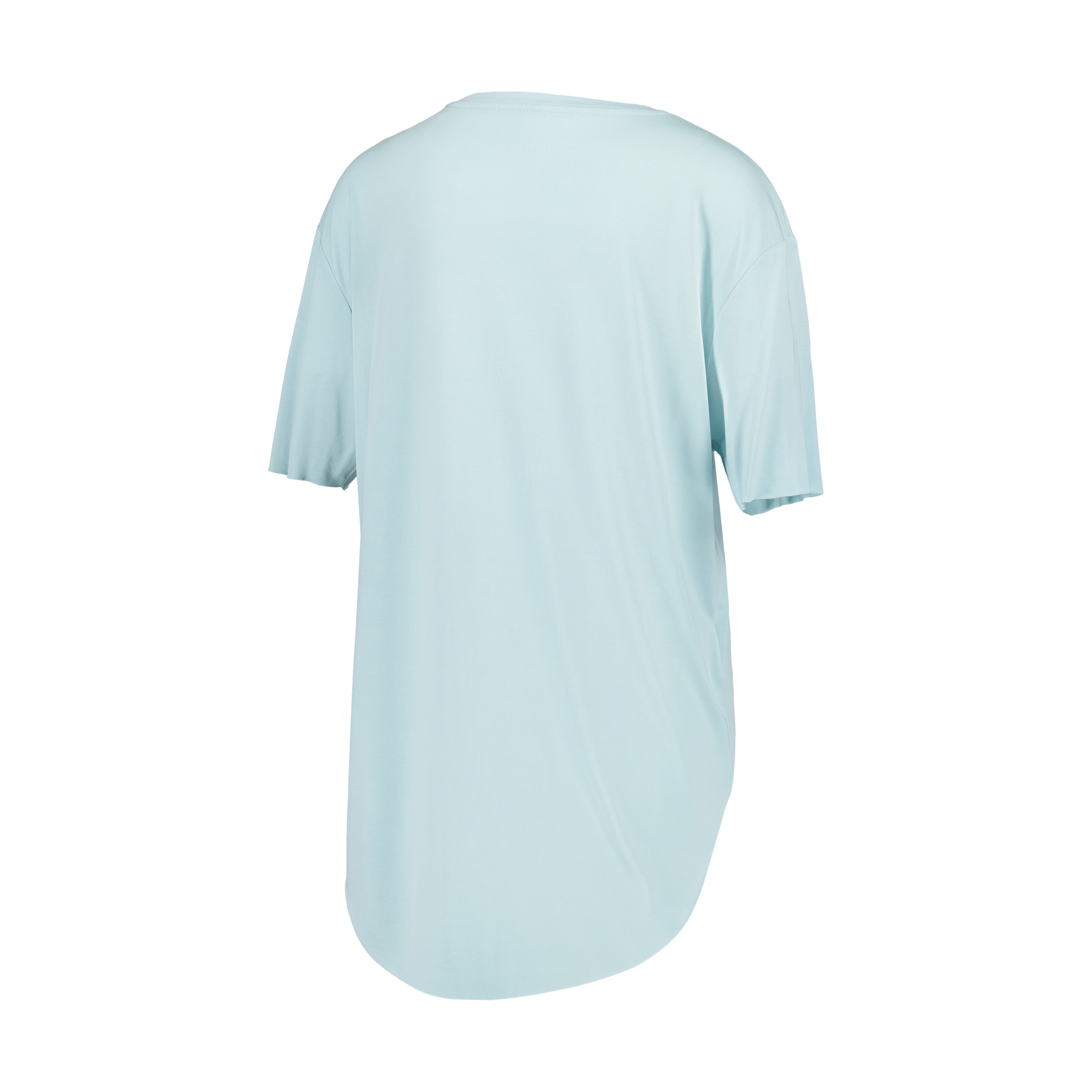 T-shirt de Modal de Manga Curta de Yoga de Mulher Azul Suave-5