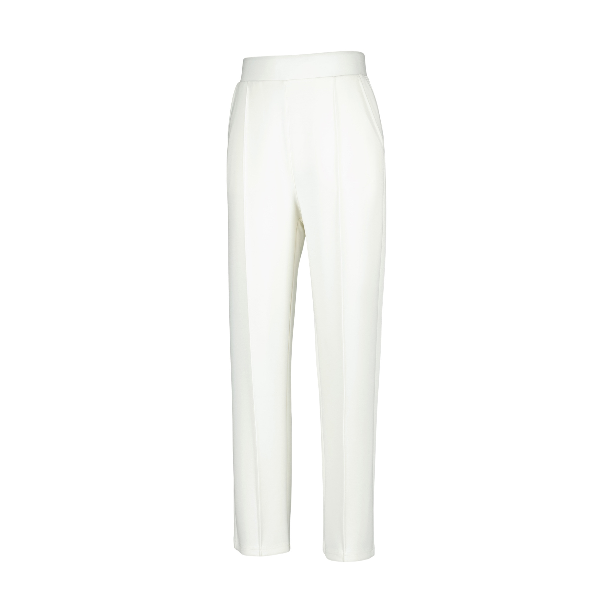Calças Largas de Modal Sportcasual de Mulher Baunilha-4