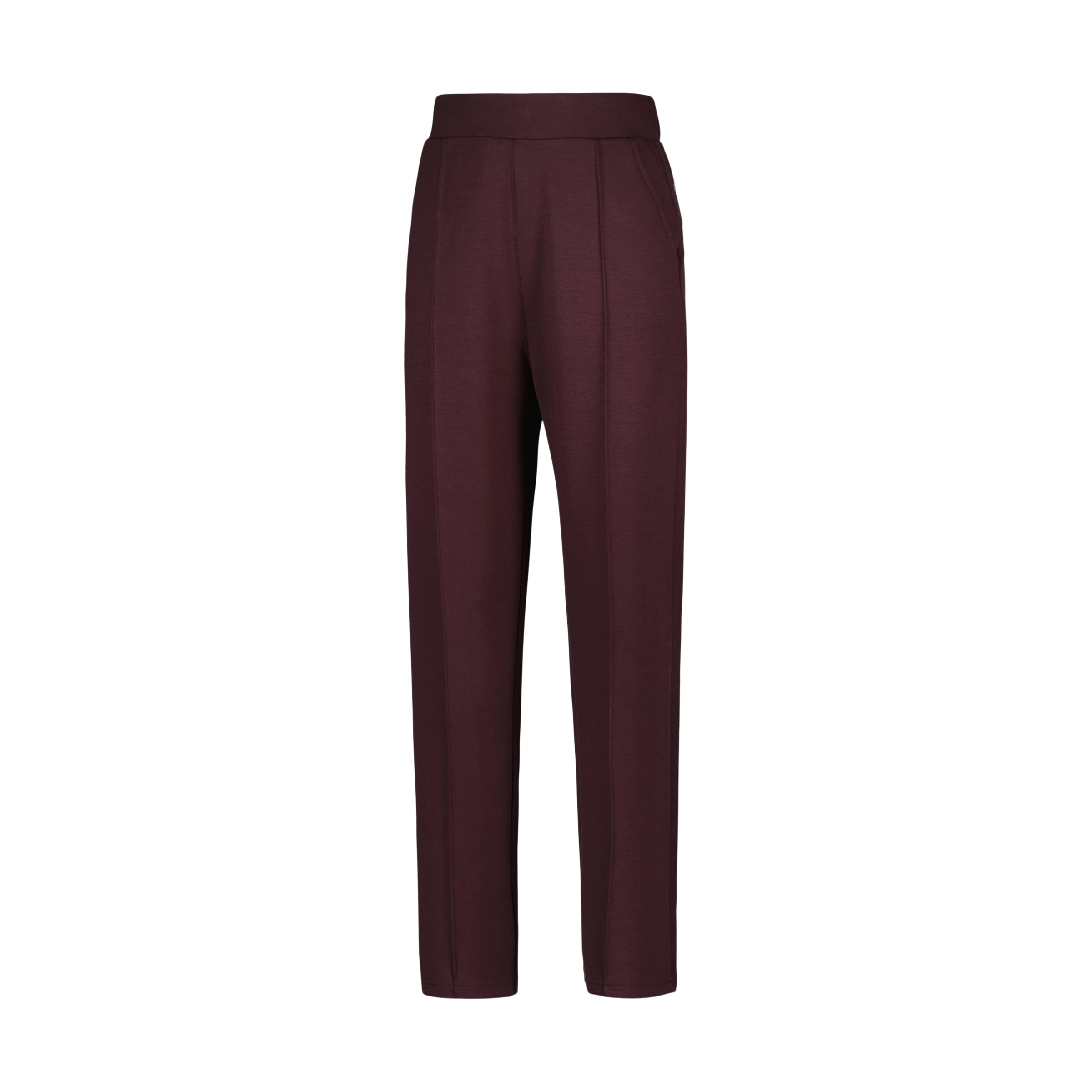 Calças Largas de Modal Sportcasual de Mulher Bordeaux-4