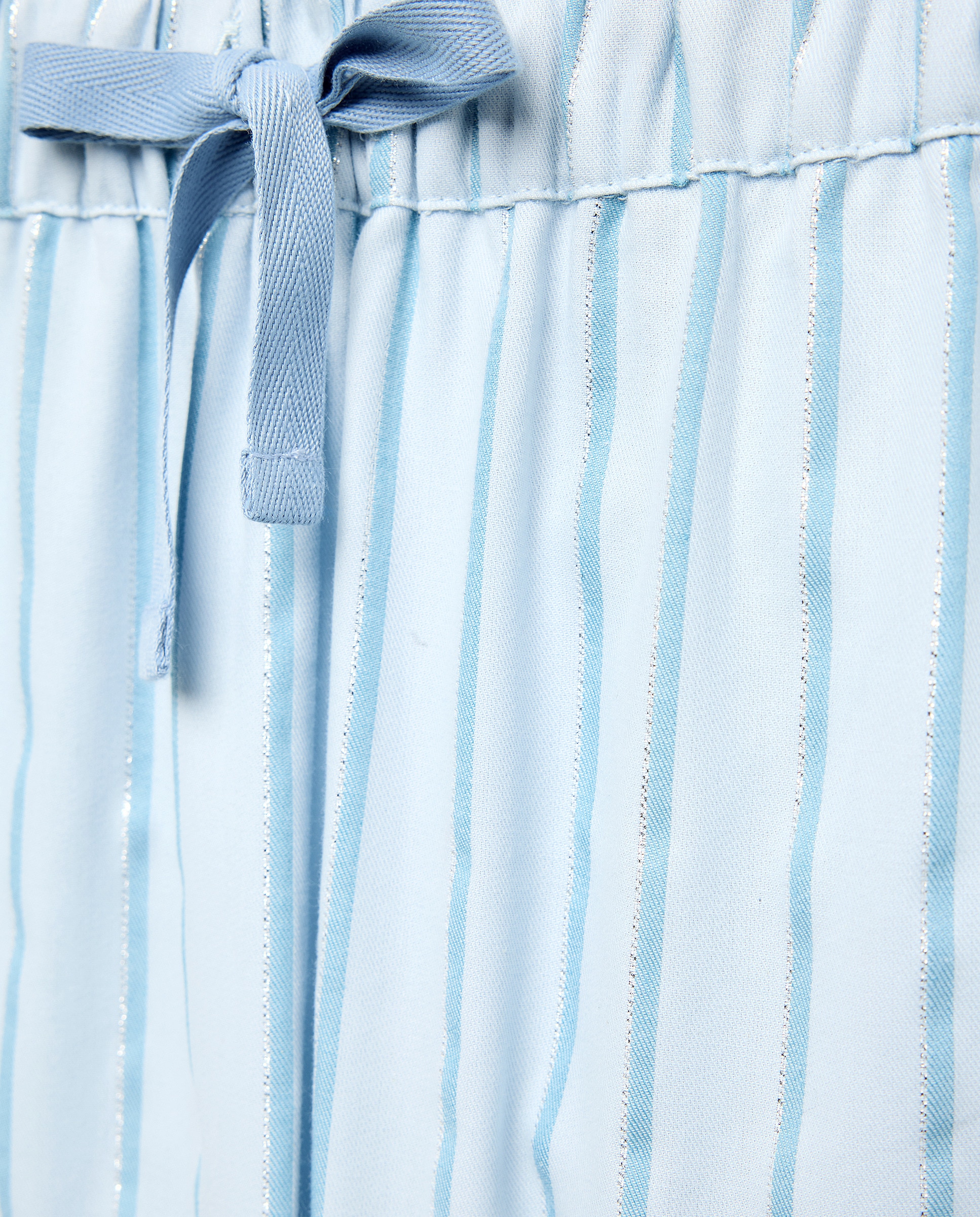 Calças de Pijama às Riscas com Textura 400 Azul-6