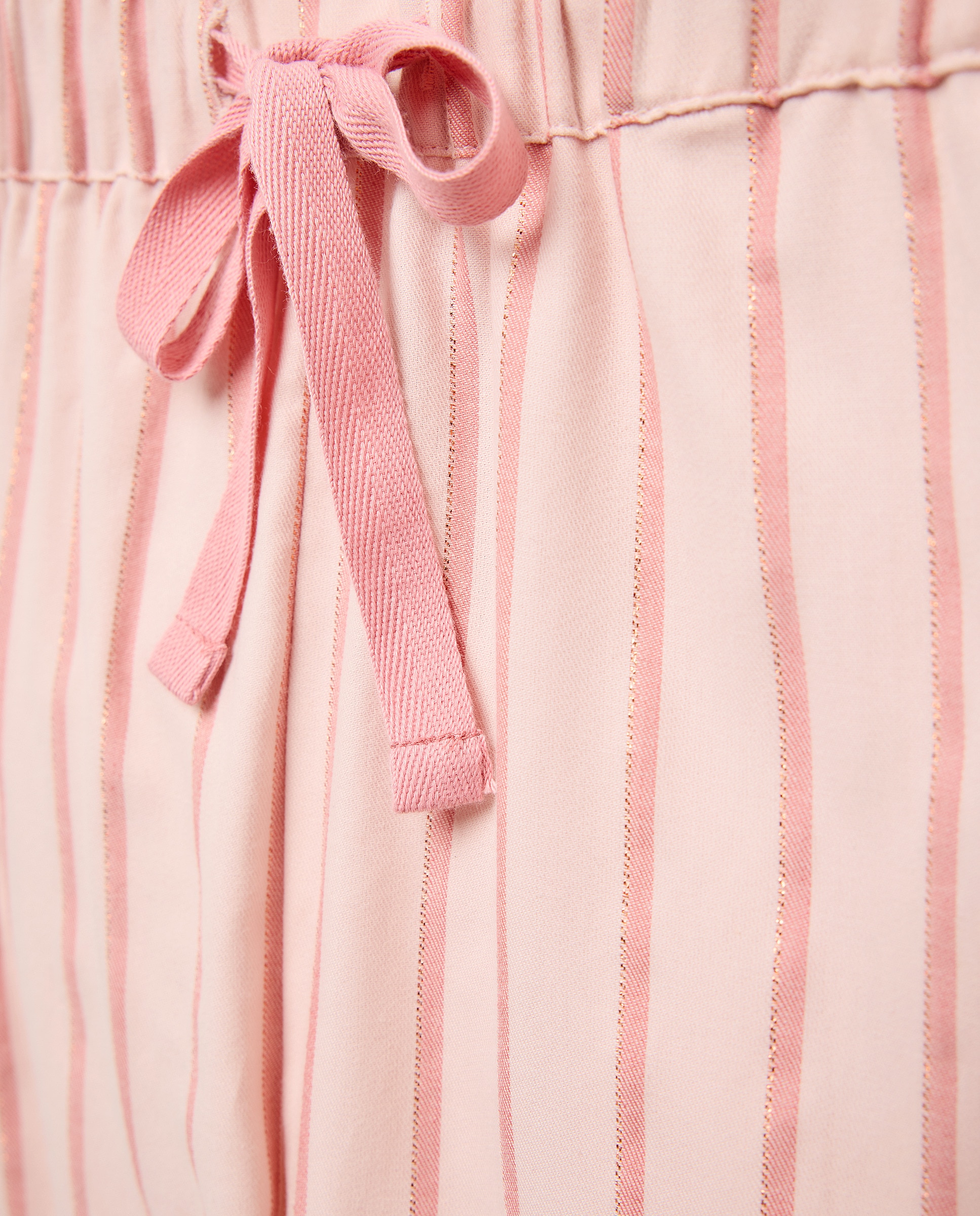 Calças de Pijama às Riscas com Textura 200 Rosa-6