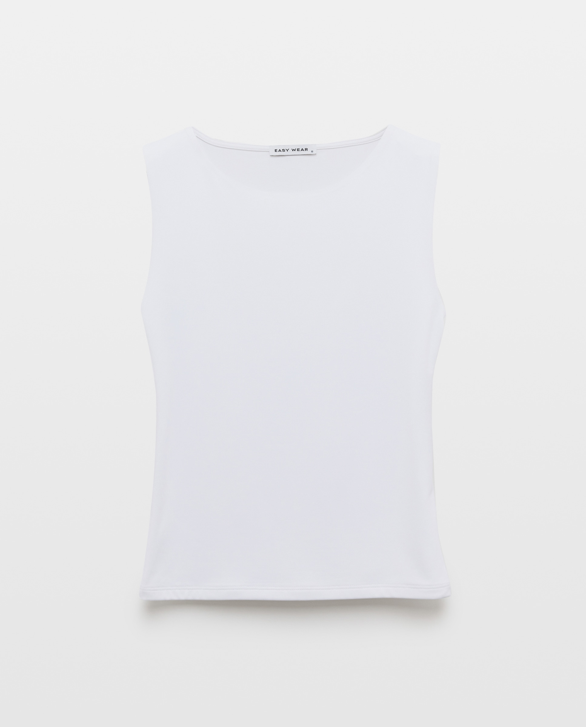 Camiseta lisa sin mangas de mujer - Easy Wear - Blanco Blanco-4