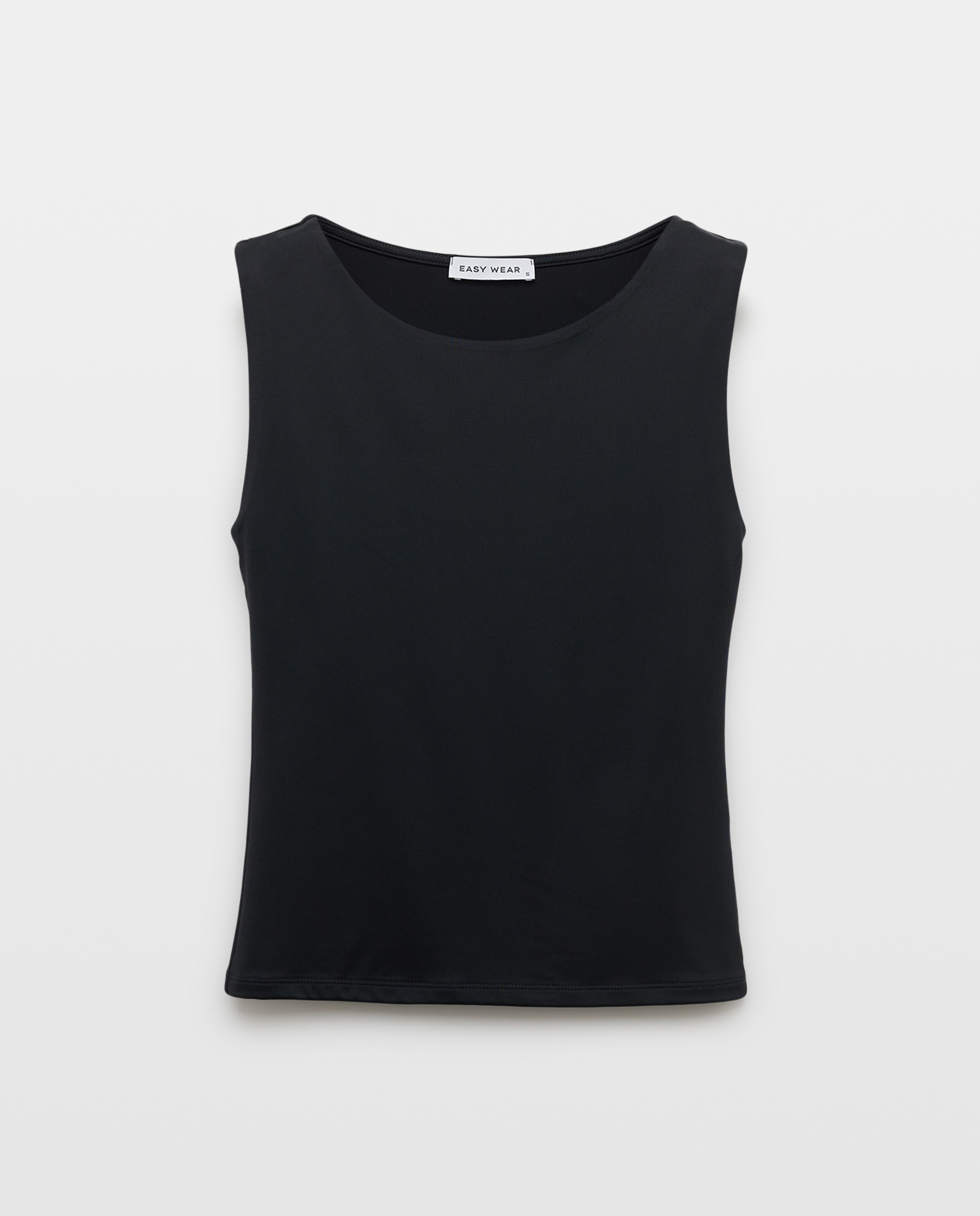 Camiseta lisa sin mangas de mujer - Easy Wear - Negro Negro-4