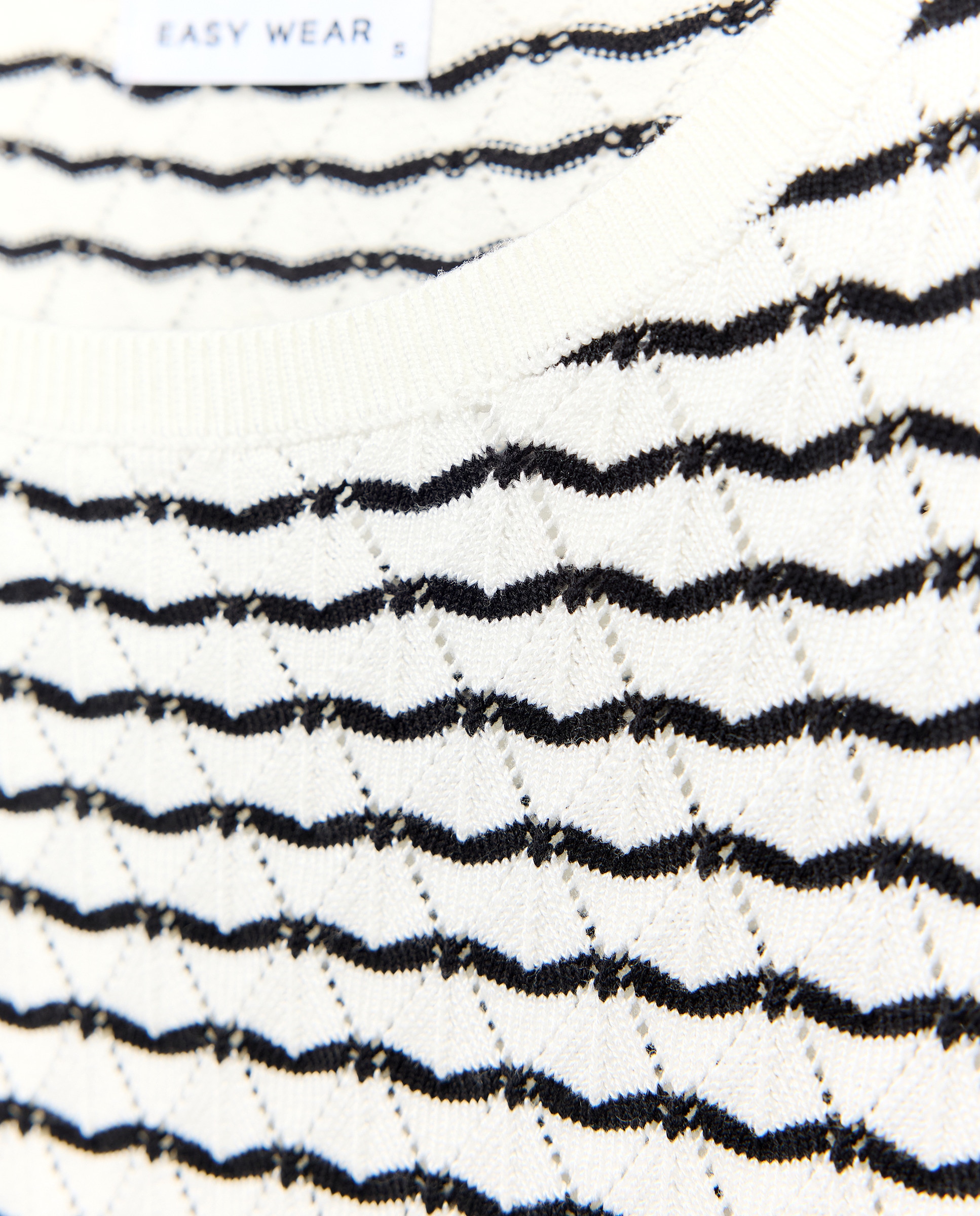 Camisola de Malha com Manga Curta e Estrutura Branco-marfim-7